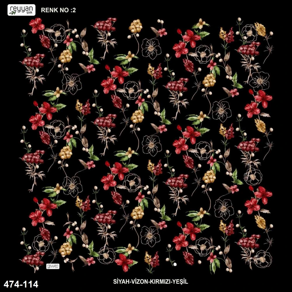 Reyyan İpek Desenli Oyalık Yazma 474-114