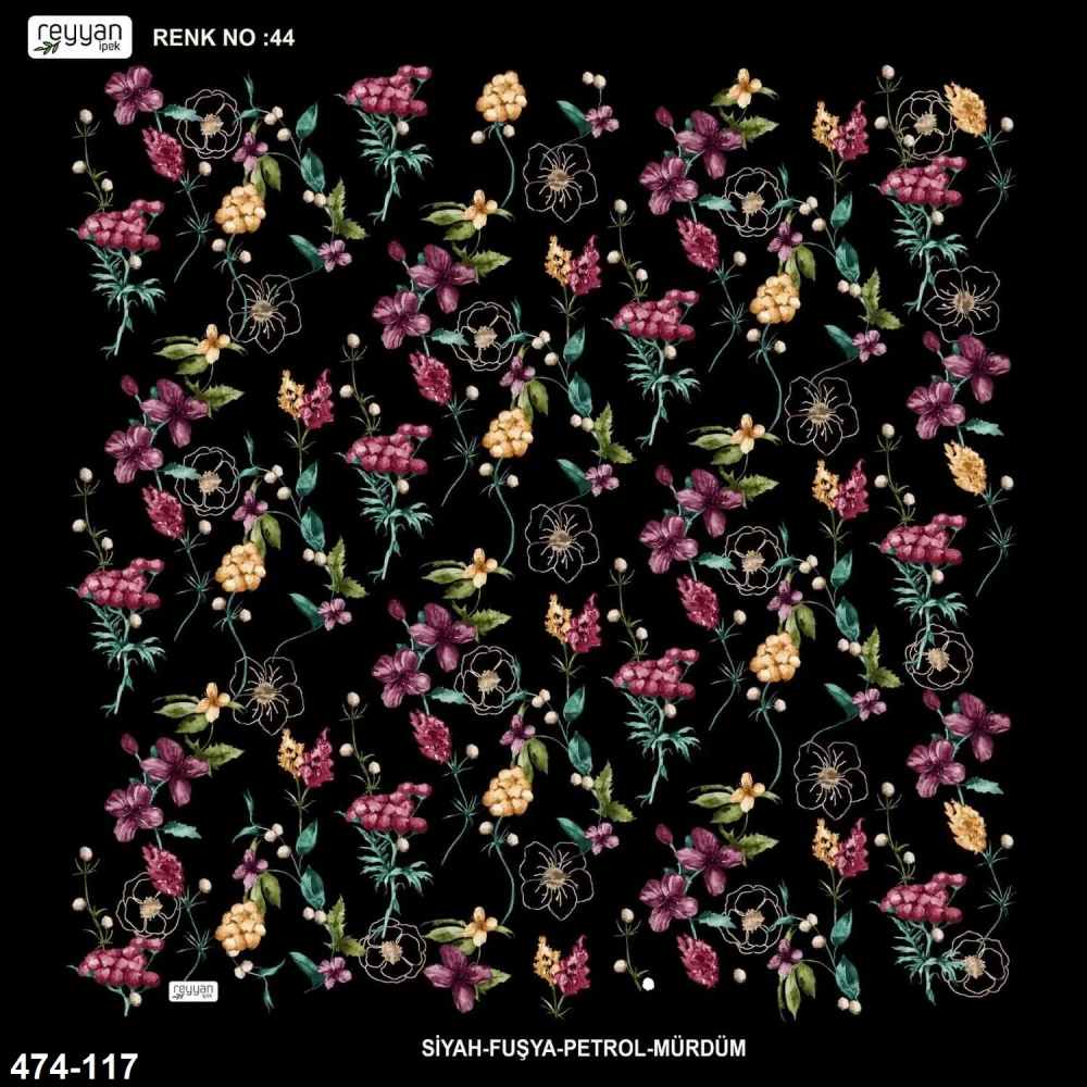 Reyyan İpek Desenli Oyalık Yazma 474-117