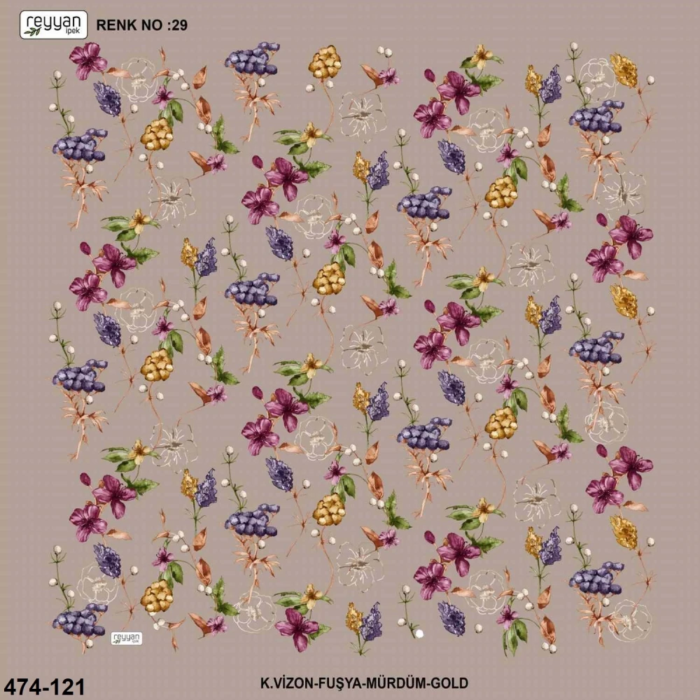 Reyyan İpek Desenli Oyalık Yazma 474-121
