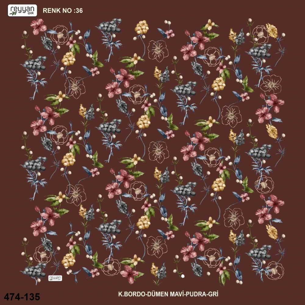 Reyyan İpek Desenli Oyalık Yazma 474-135