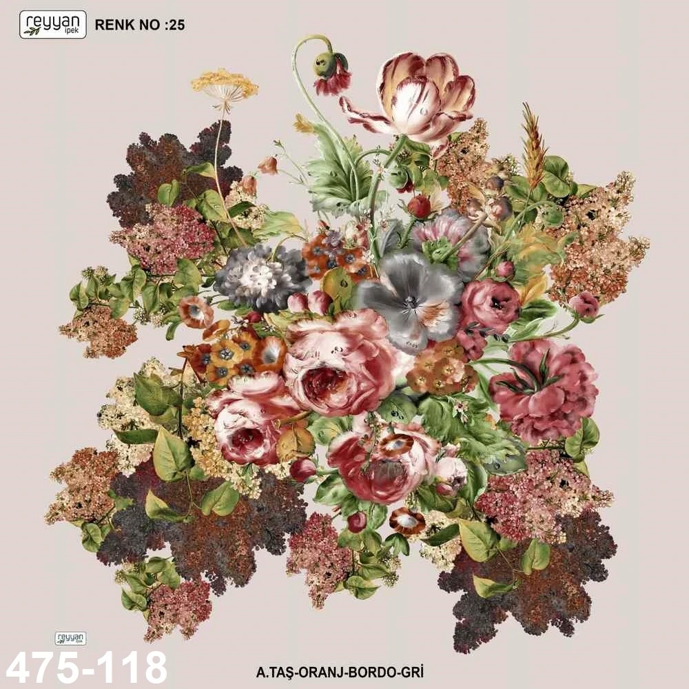 Reyyan İpek Desenli Oyalık Yazma 475-118