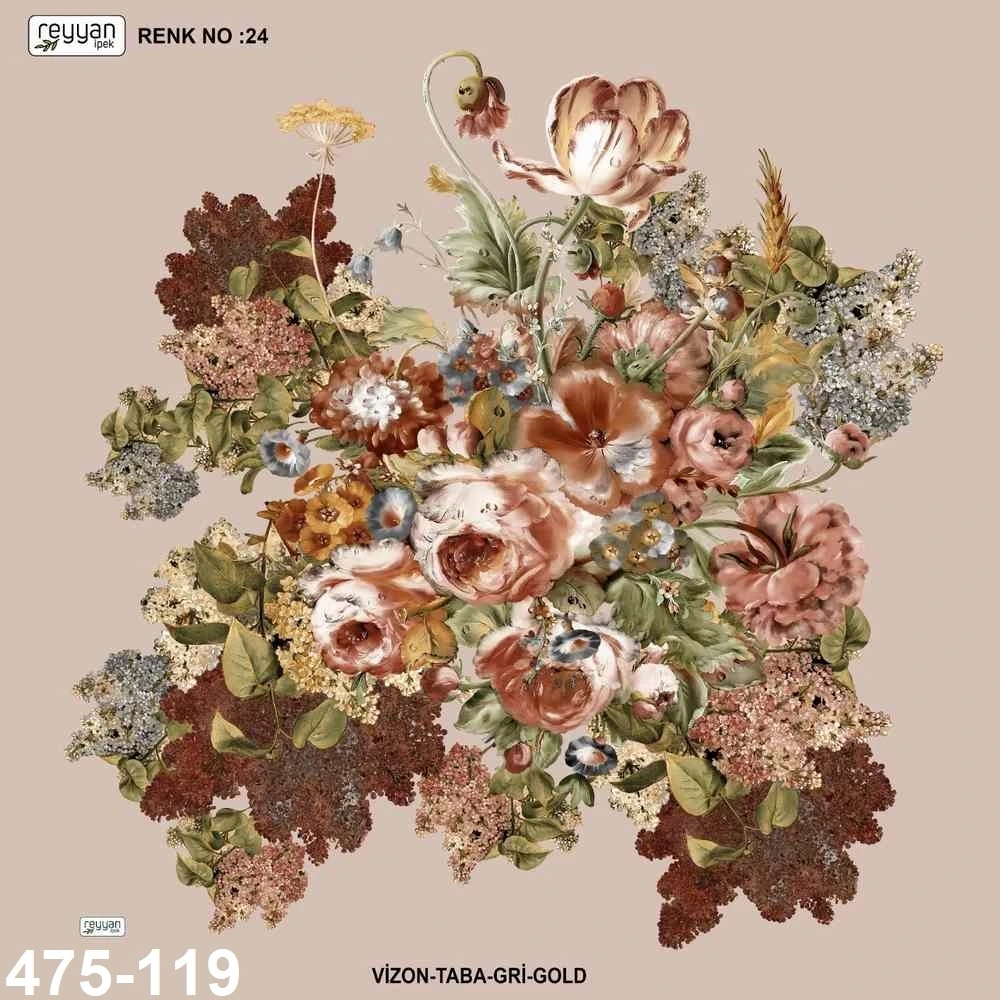 Reyyan İpek Desenli Oyalık Yazma 475-119