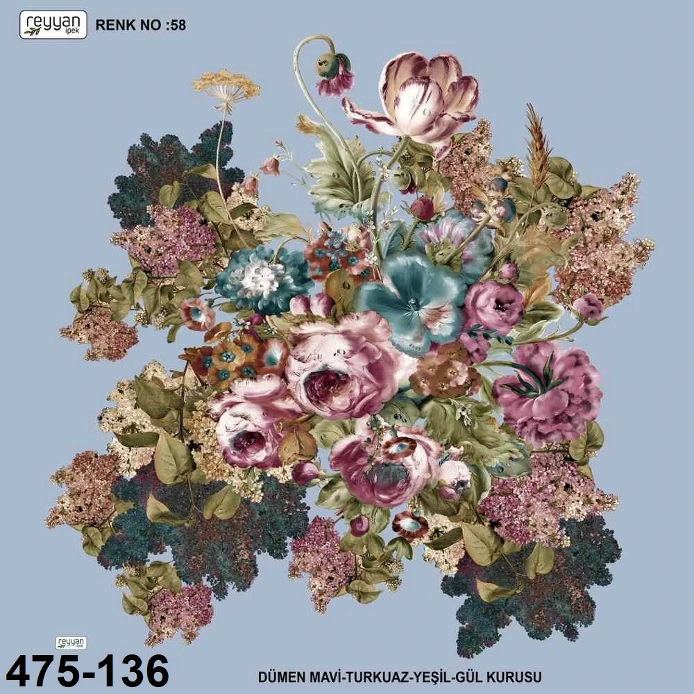 Reyyan İpek Desenli Oyalık Yazma 475-136