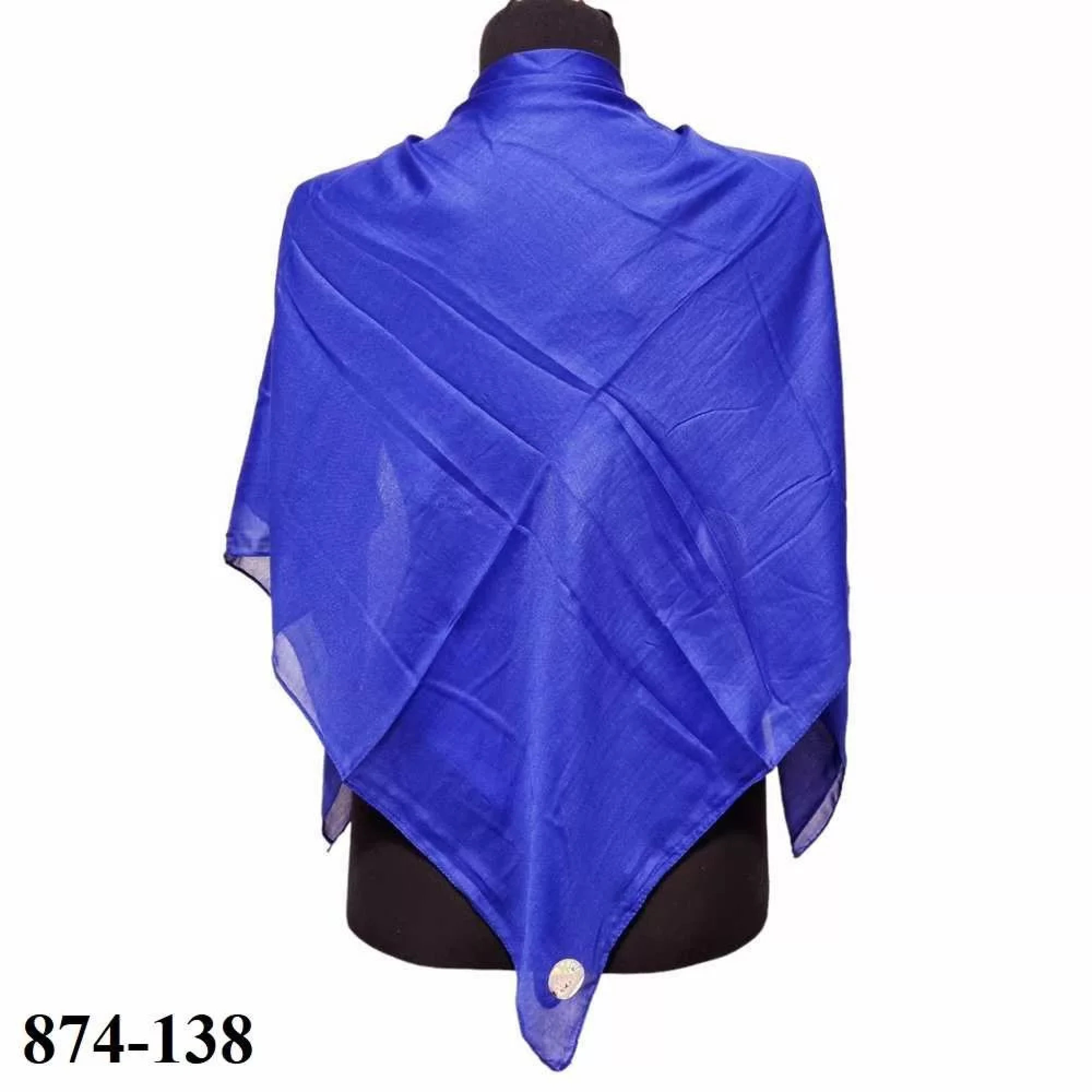 Soft İpek Kenar Dikişli Düz Yazma (saks) 874-138