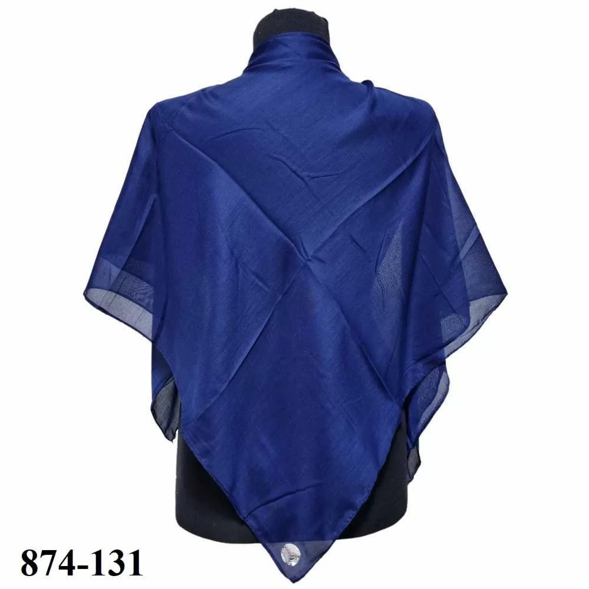 Soft İpek Kenar Dikişli Düz Yazma (lacivert) 874-131