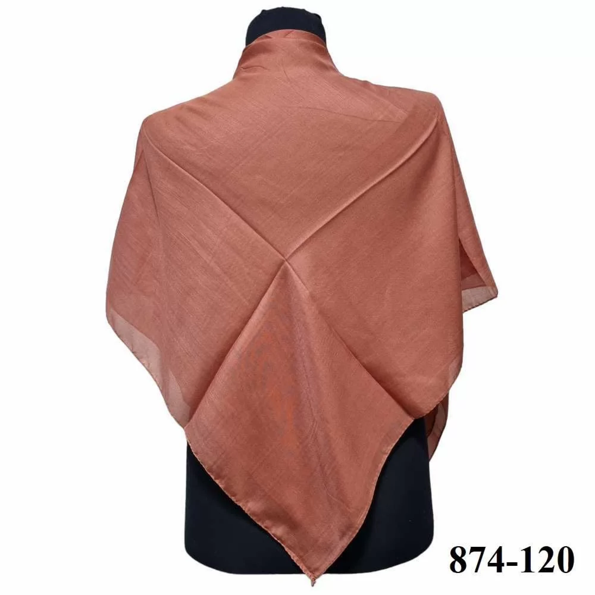 Soft İpek Kenar Dikişli Düz Yazma (taba) 874-120