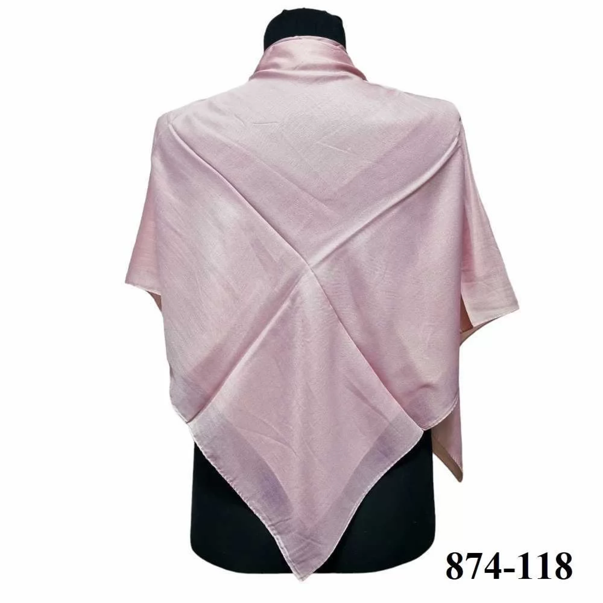 Soft İpek Kenar Dikişli Düz Yazma (pudra) 874-118