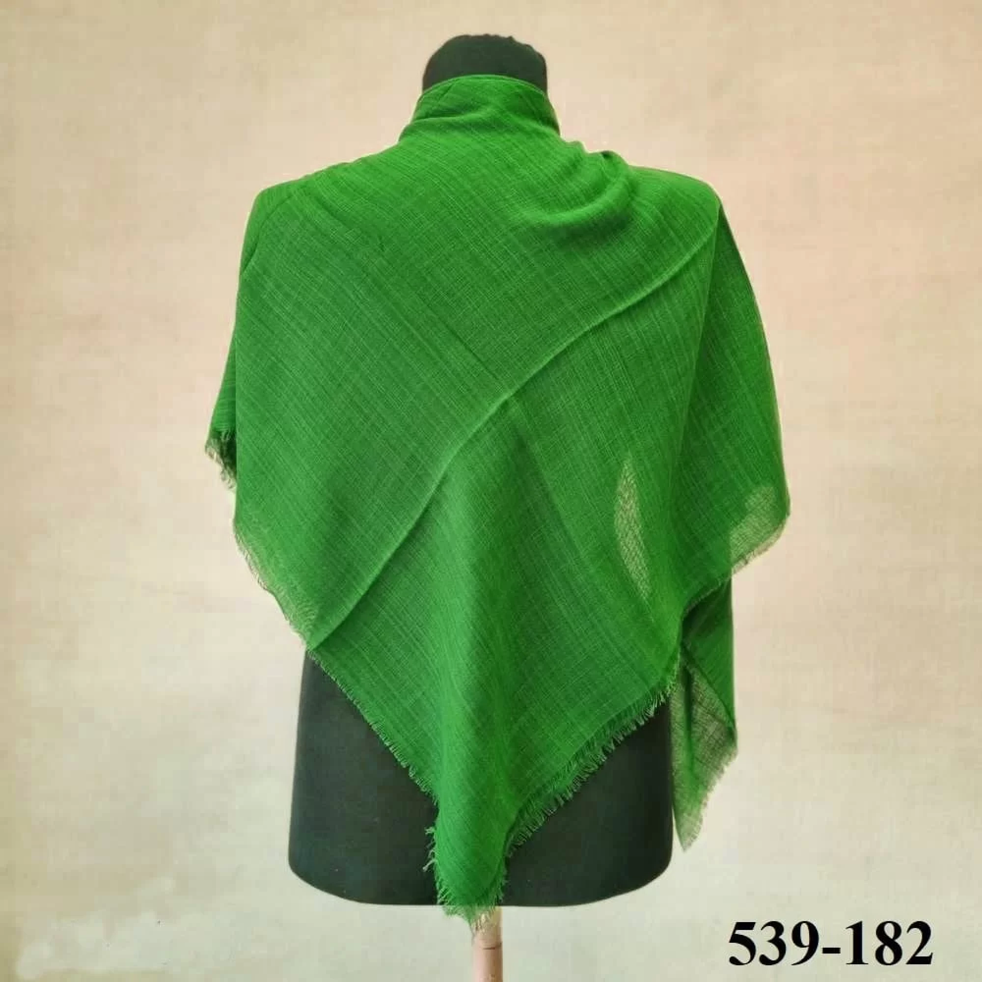 Moda Akyüz Düz Renk Flamlı Eşarp (Yeşil) 539-182