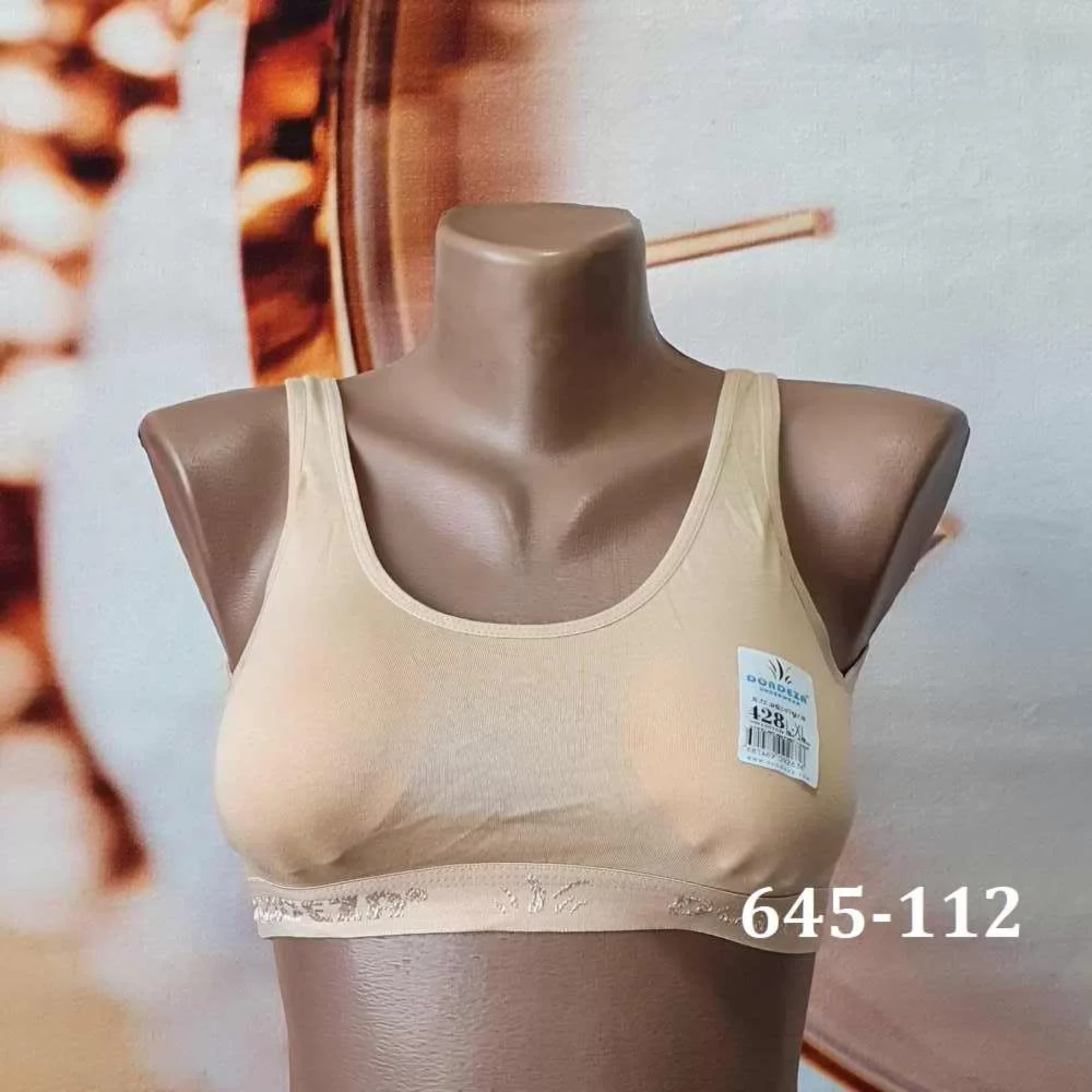 Dondeza Kalın Askılı Pedli Kız Büstiyer (TEN) (6 adet) 645-112