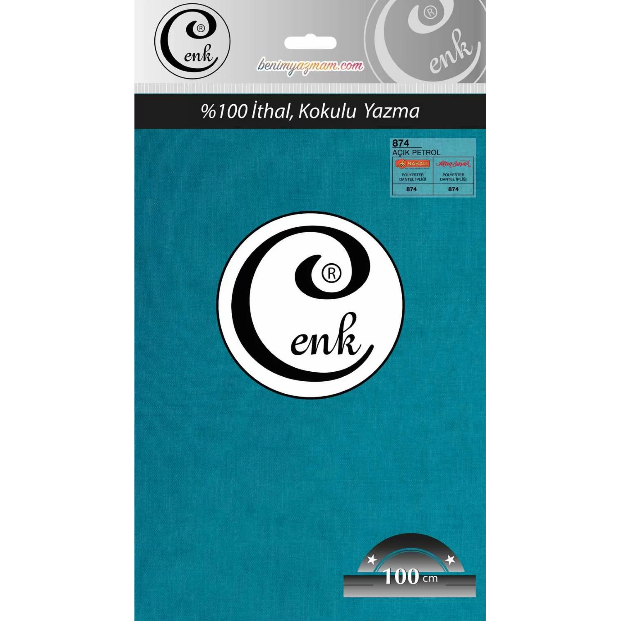 Cenk Düz Renk Oyalık Yazma (açık petrol) cenk-duz-874