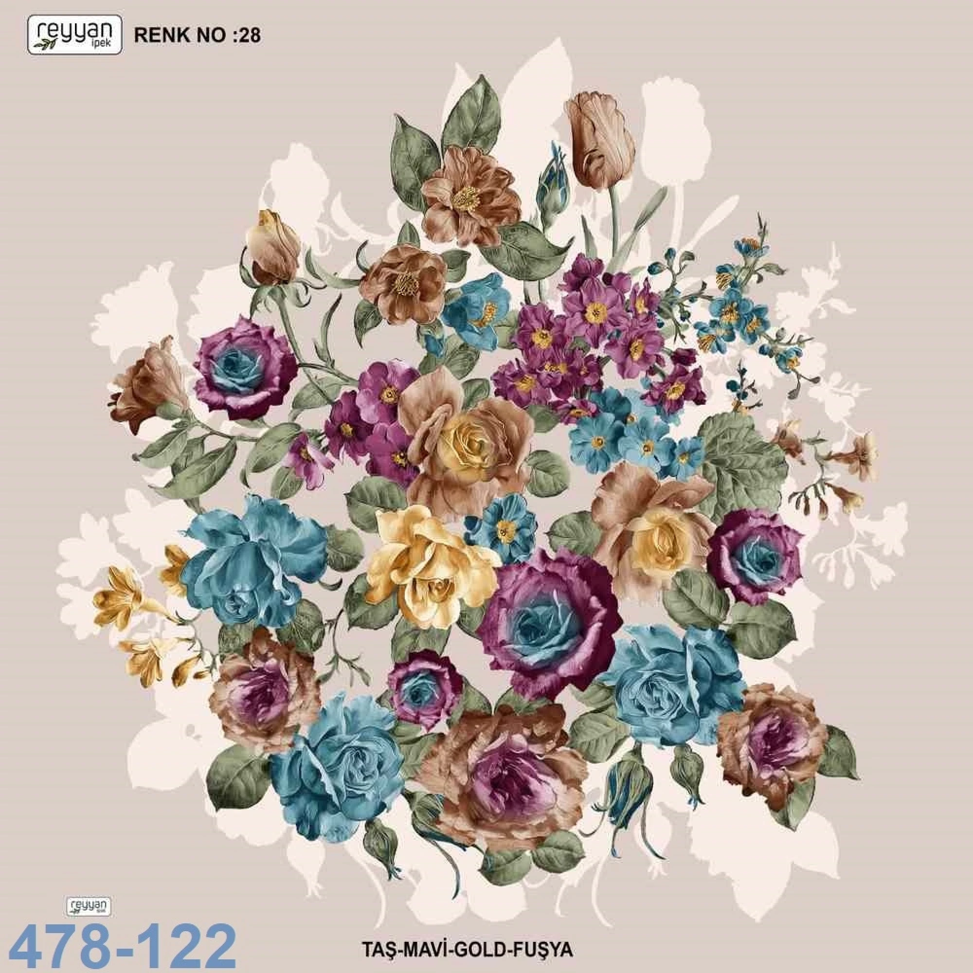 Reyyan İpek Desenli Oyalık Yazma 478-122