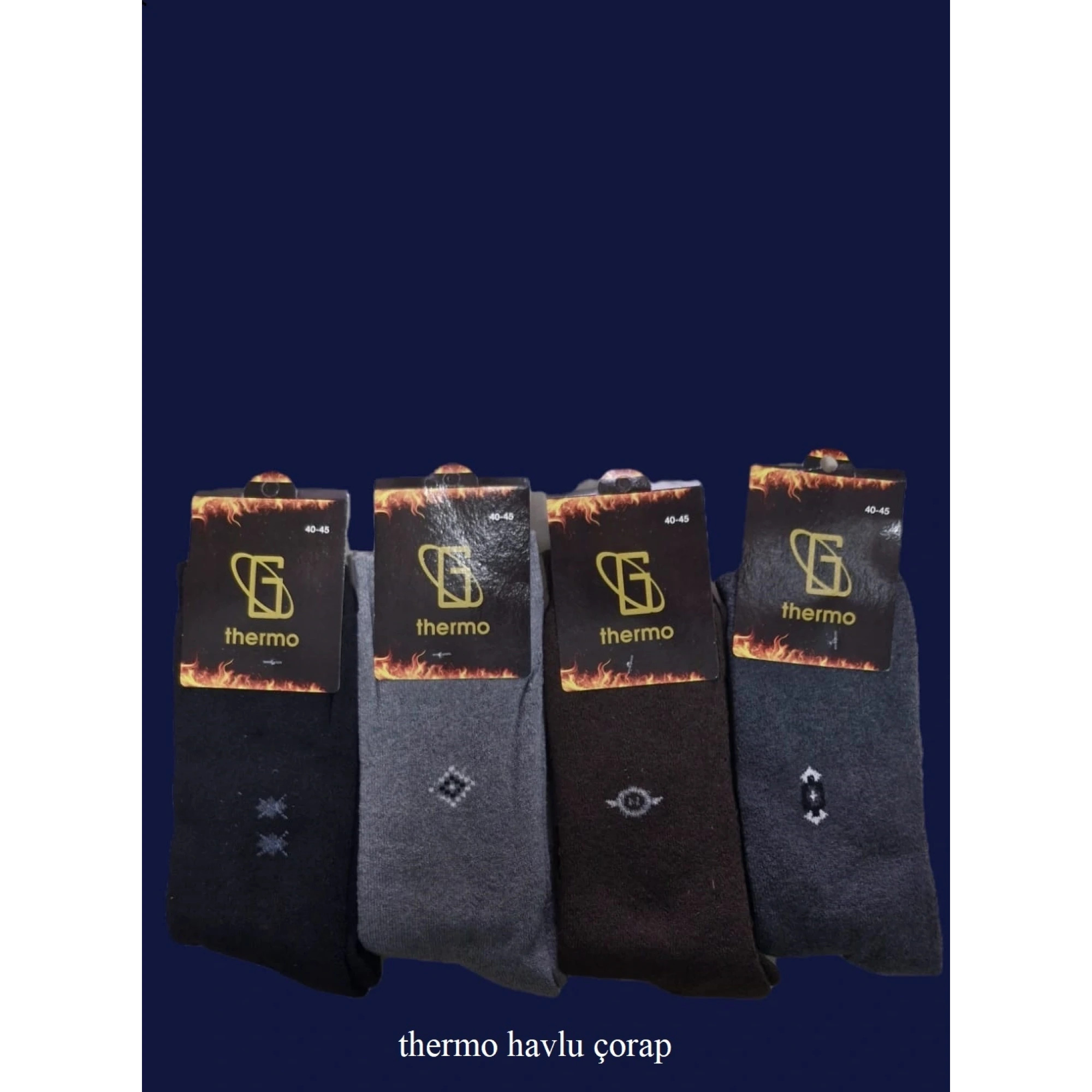 thermo Kalın Kışlık Termal Havlu Çorap 12 Çift 476-132