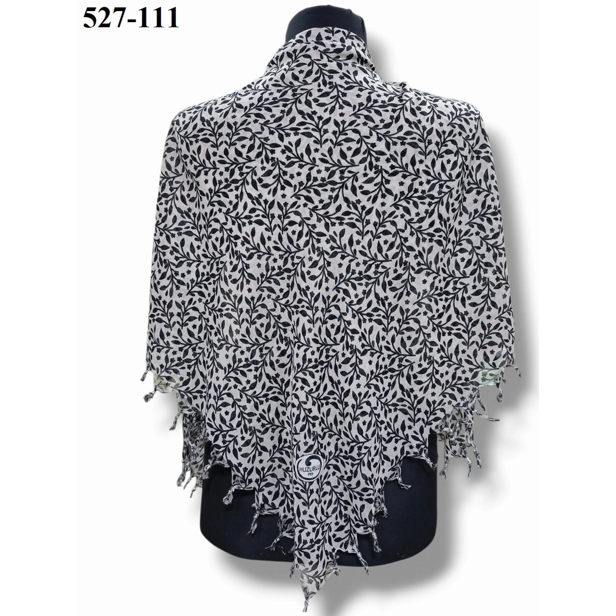 Huzurlu İpek Desenli Sökme Boncuklu Eşarp 527-111