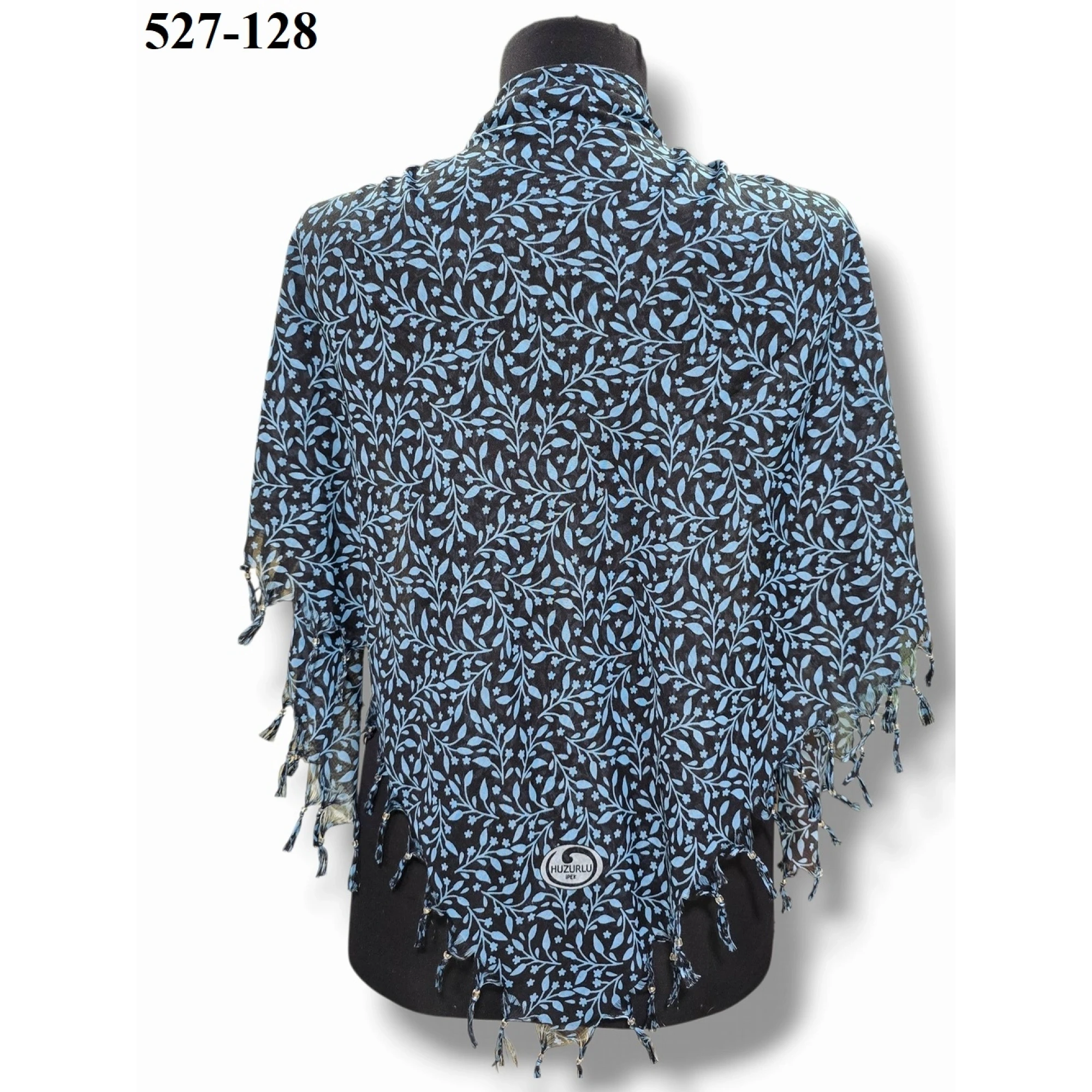 Huzurlu İpek Desenli Sökme Boncuklu Eşarp 527-128
