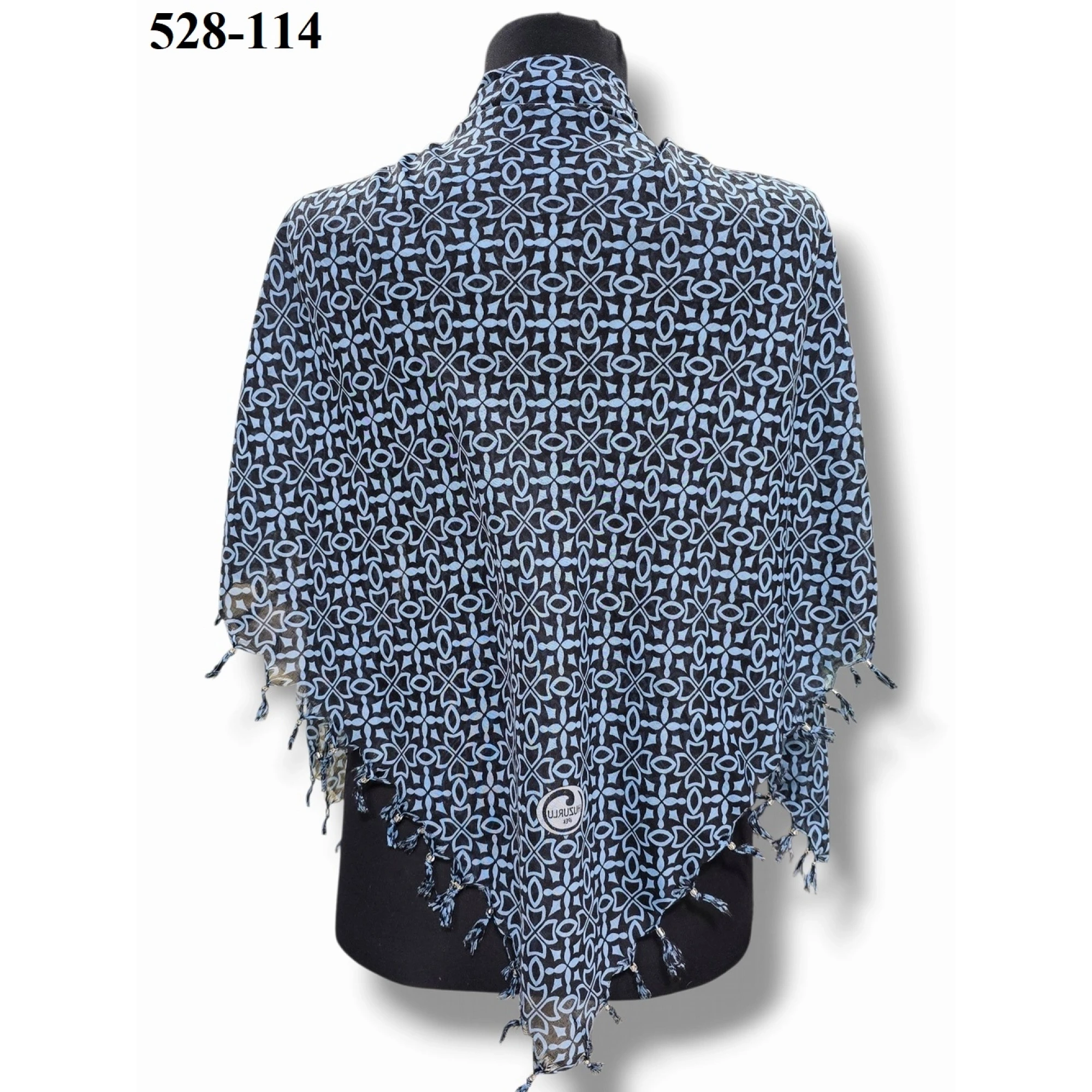 Huzurlu İpek Desenli Sökme Boncuklu Eşarp 528-114