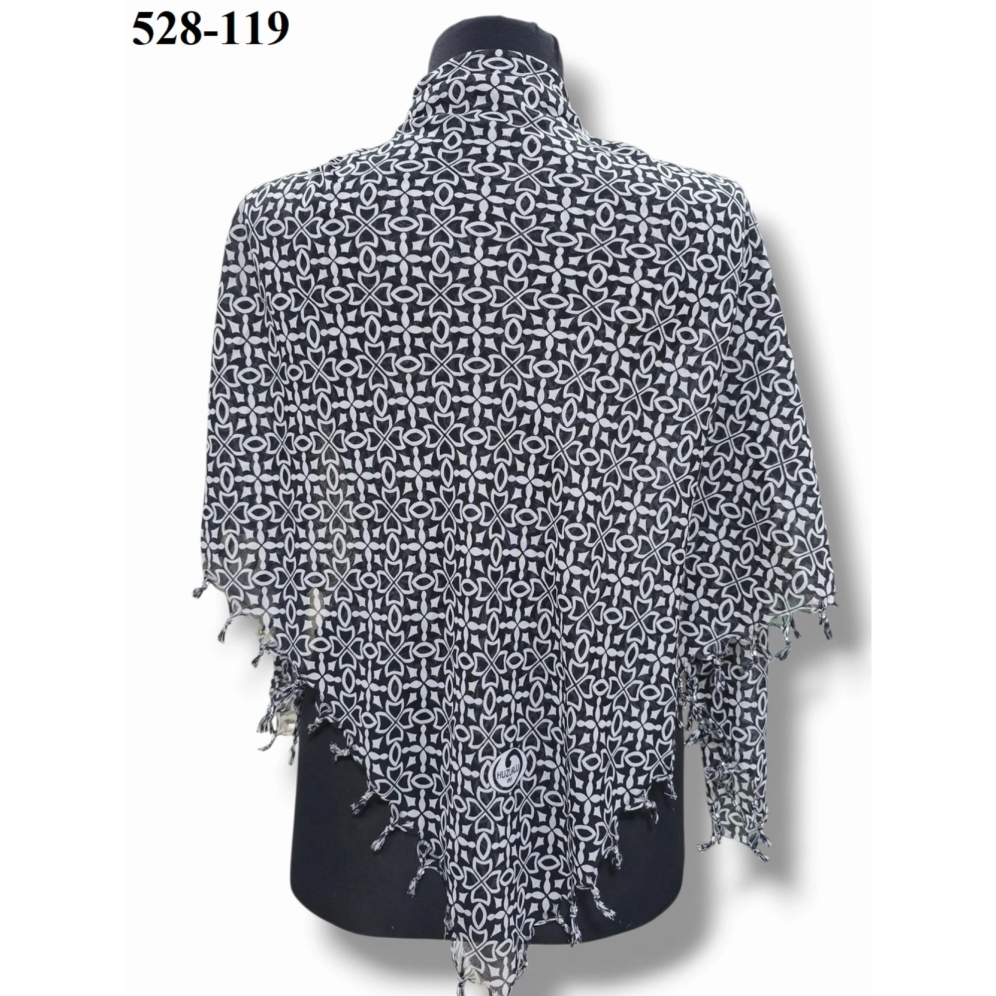 Huzurlu İpek Desenli Sökme Boncuklu Eşarp 528-119