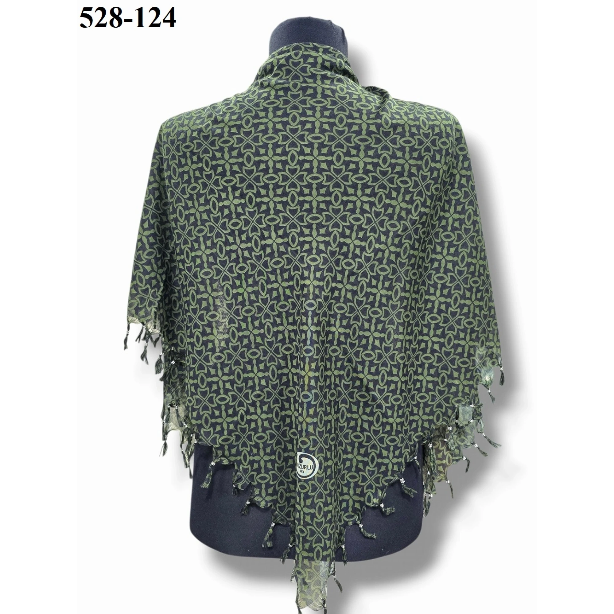 Huzurlu İpek Desenli Sökme Boncuklu Eşarp 528-124