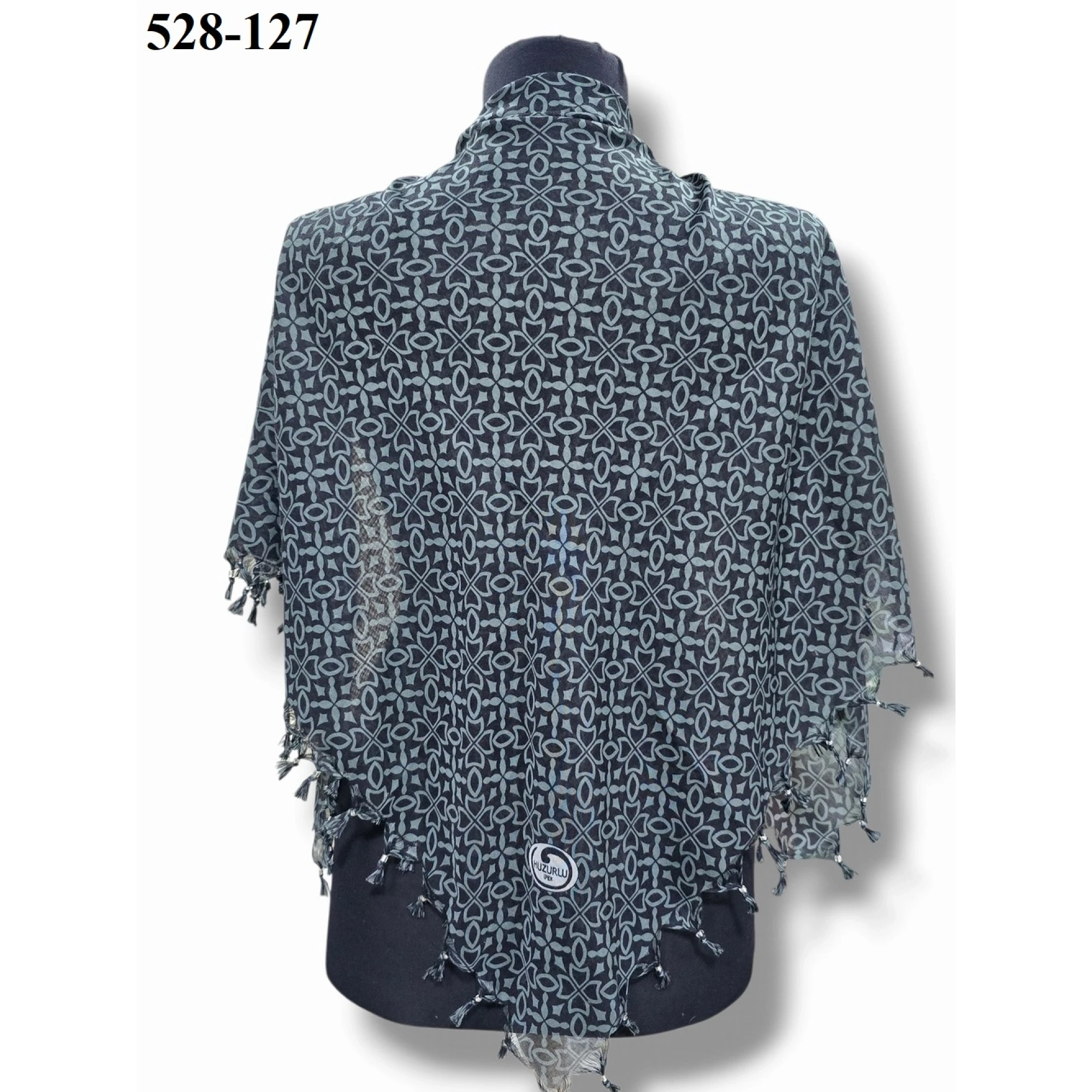 Huzurlu İpek Desenli Sökme Boncuklu Eşarp 528-127