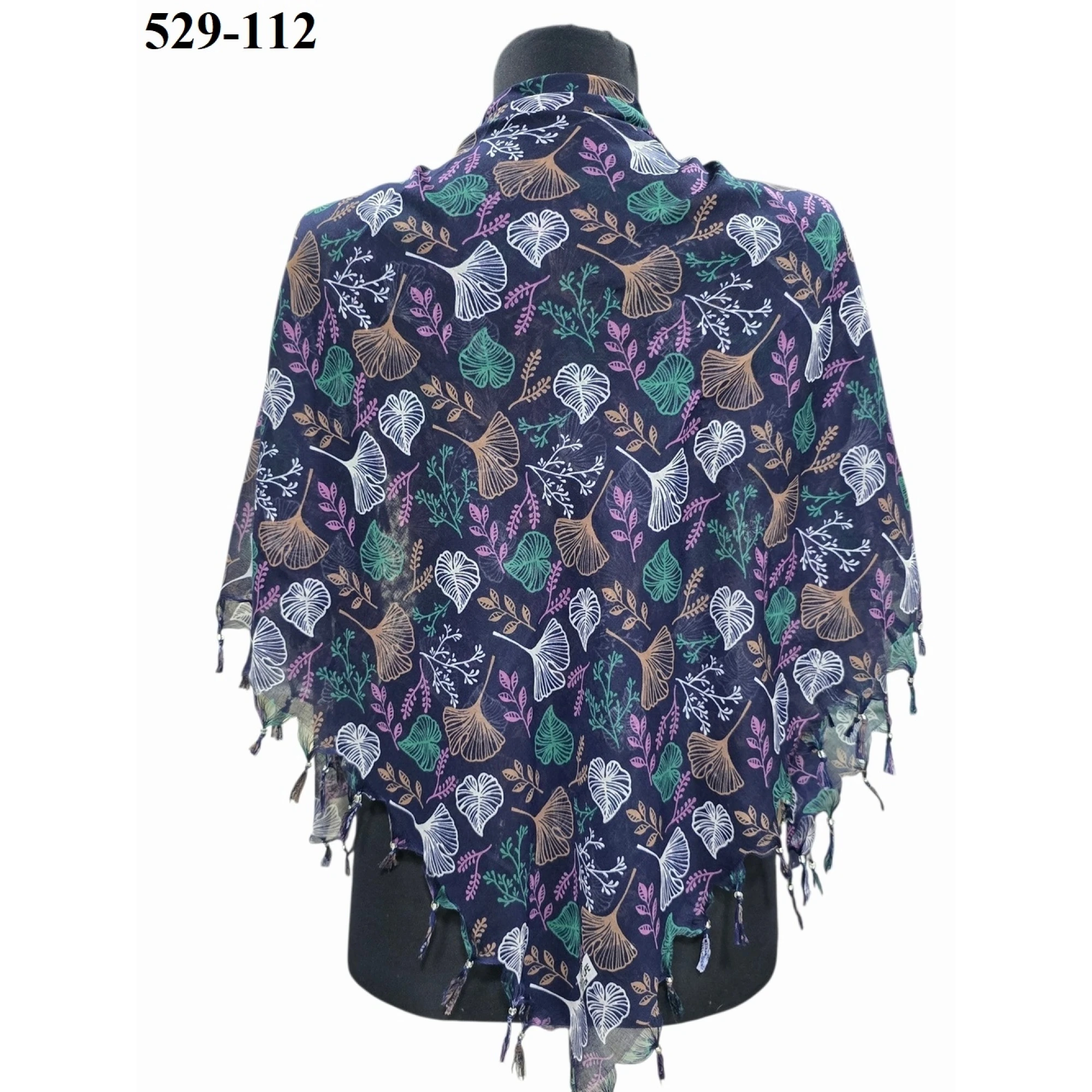 Dolce Life Desenli Sökme Boncuklu Eşarp 529-112