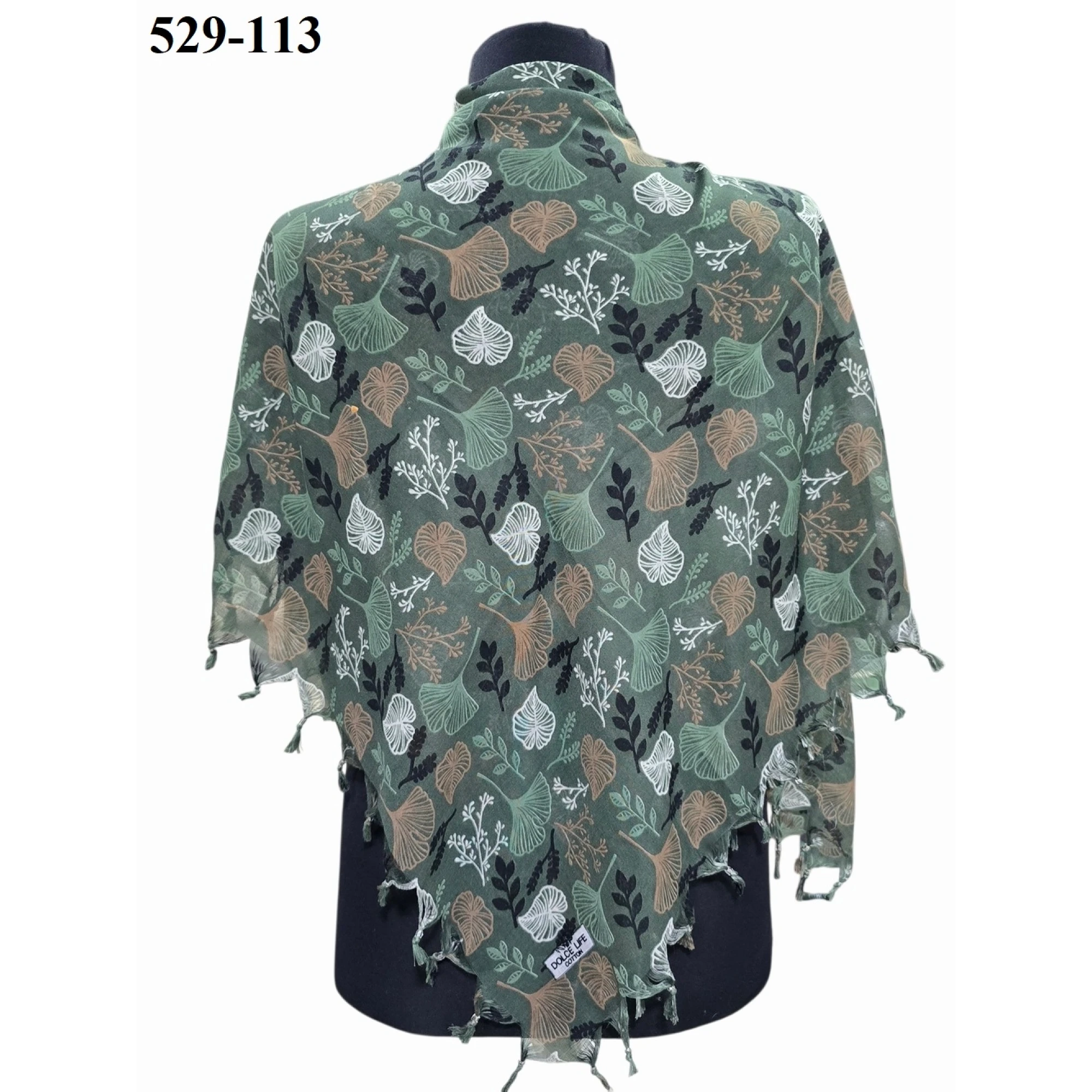 Dolce Life Desenli Sökme Boncuklu Eşarp 529-113