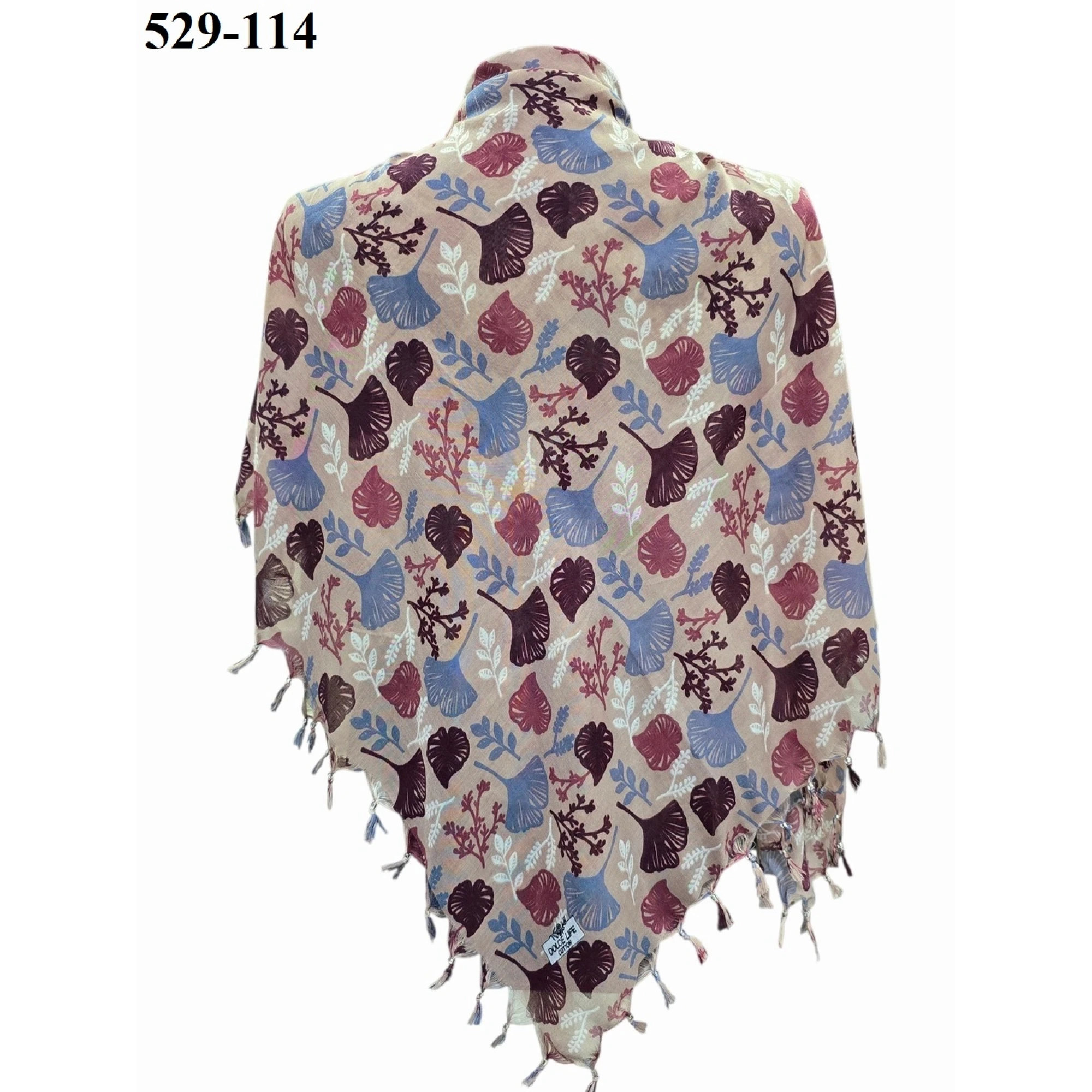 Dolce Life Desenli Sökme Boncuklu Eşarp 529-114