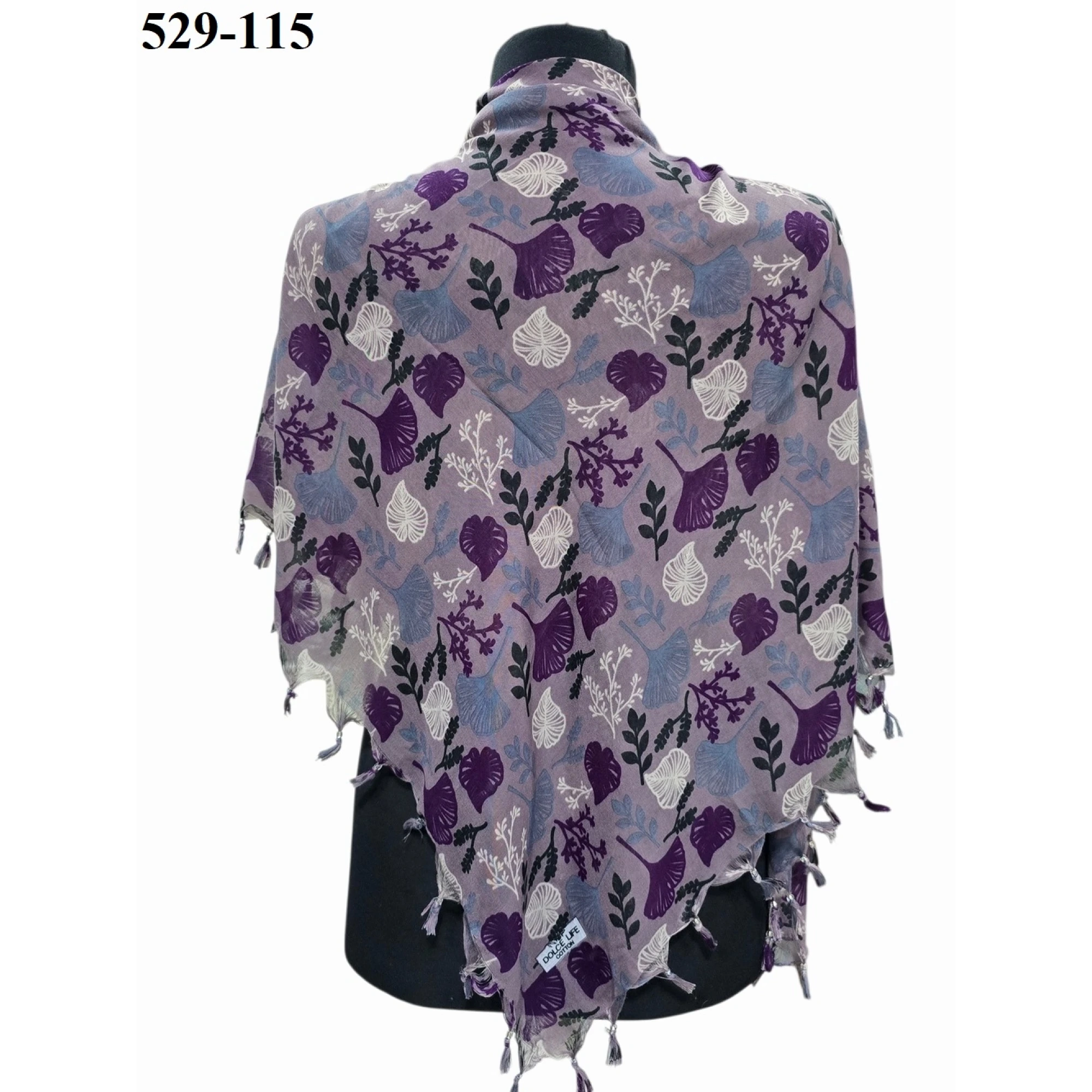 Dolce Life Desenli Sökme Boncuklu Eşarp 529-115