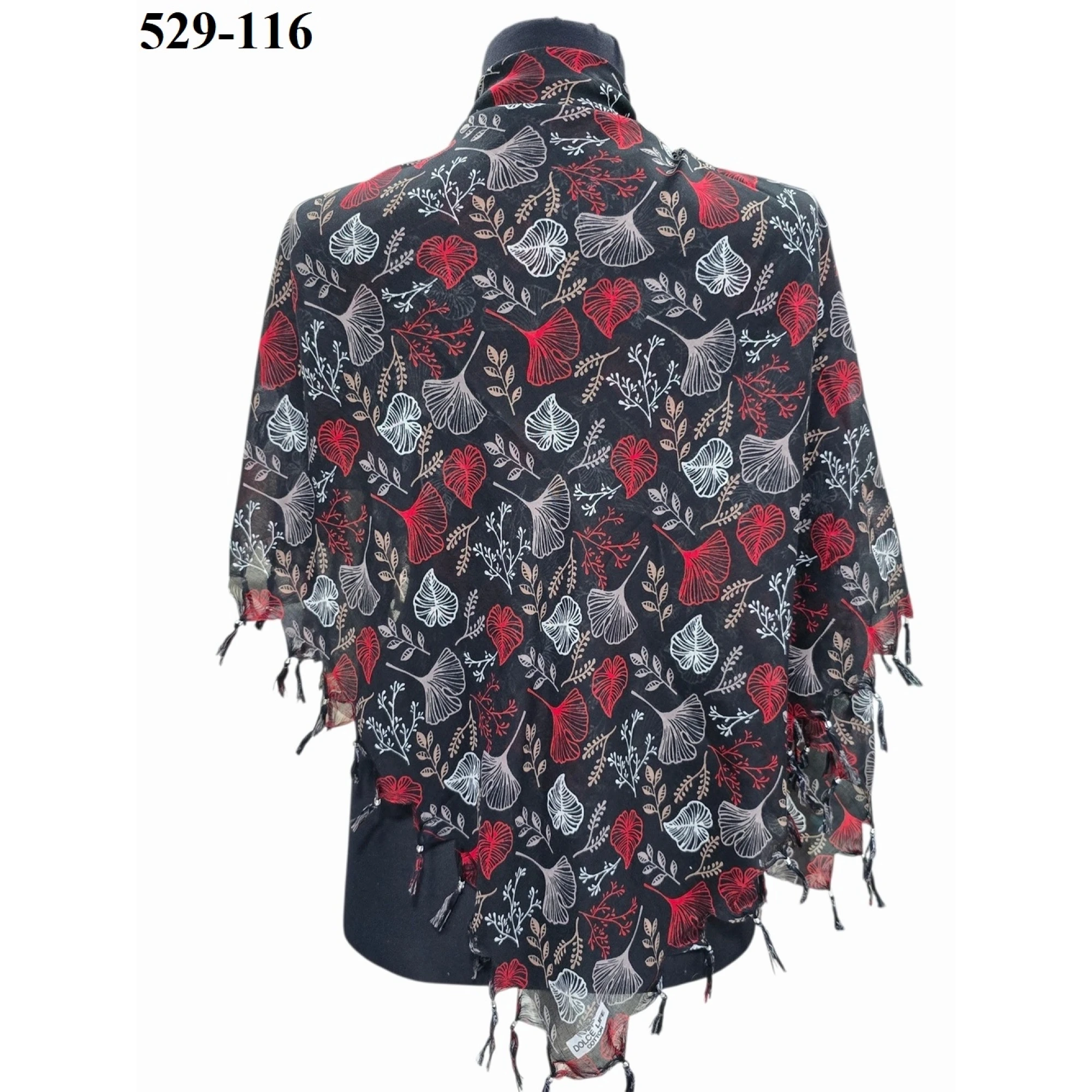 Dolce Life Desenli Sökme Boncuklu Eşarp 529-116