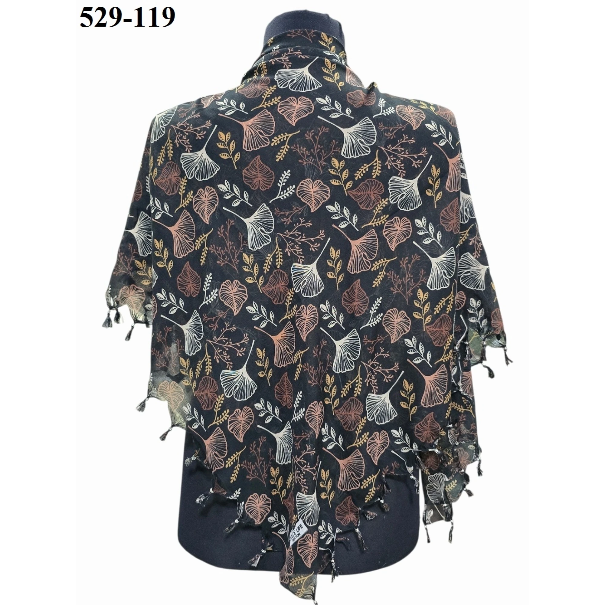 Dolce Life Desenli Sökme Boncuklu Eşarp 529-119