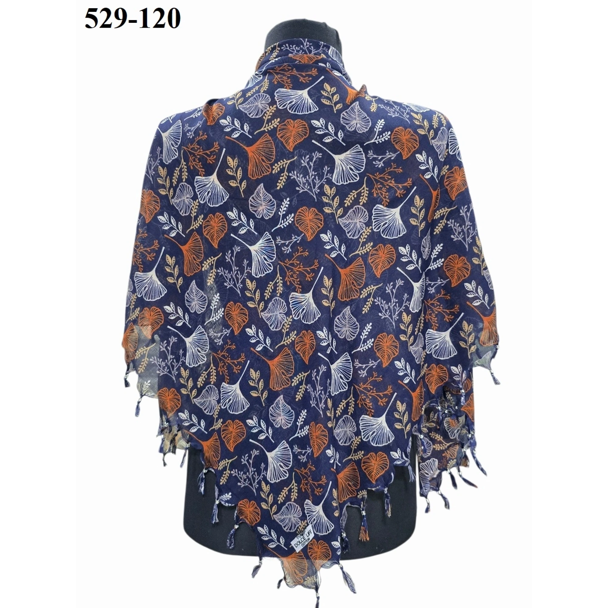 Dolce Life Desenli Sökme Boncuklu Eşarp 529-120