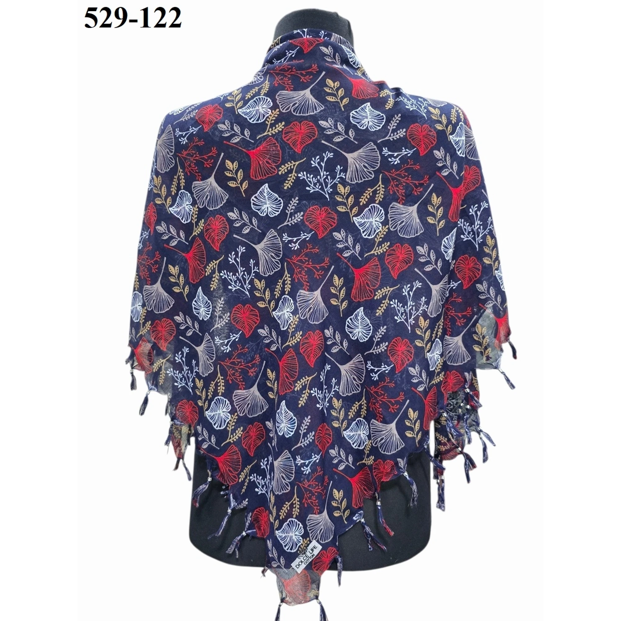 Dolce Life Desenli Sökme Boncuklu Eşarp 529-122