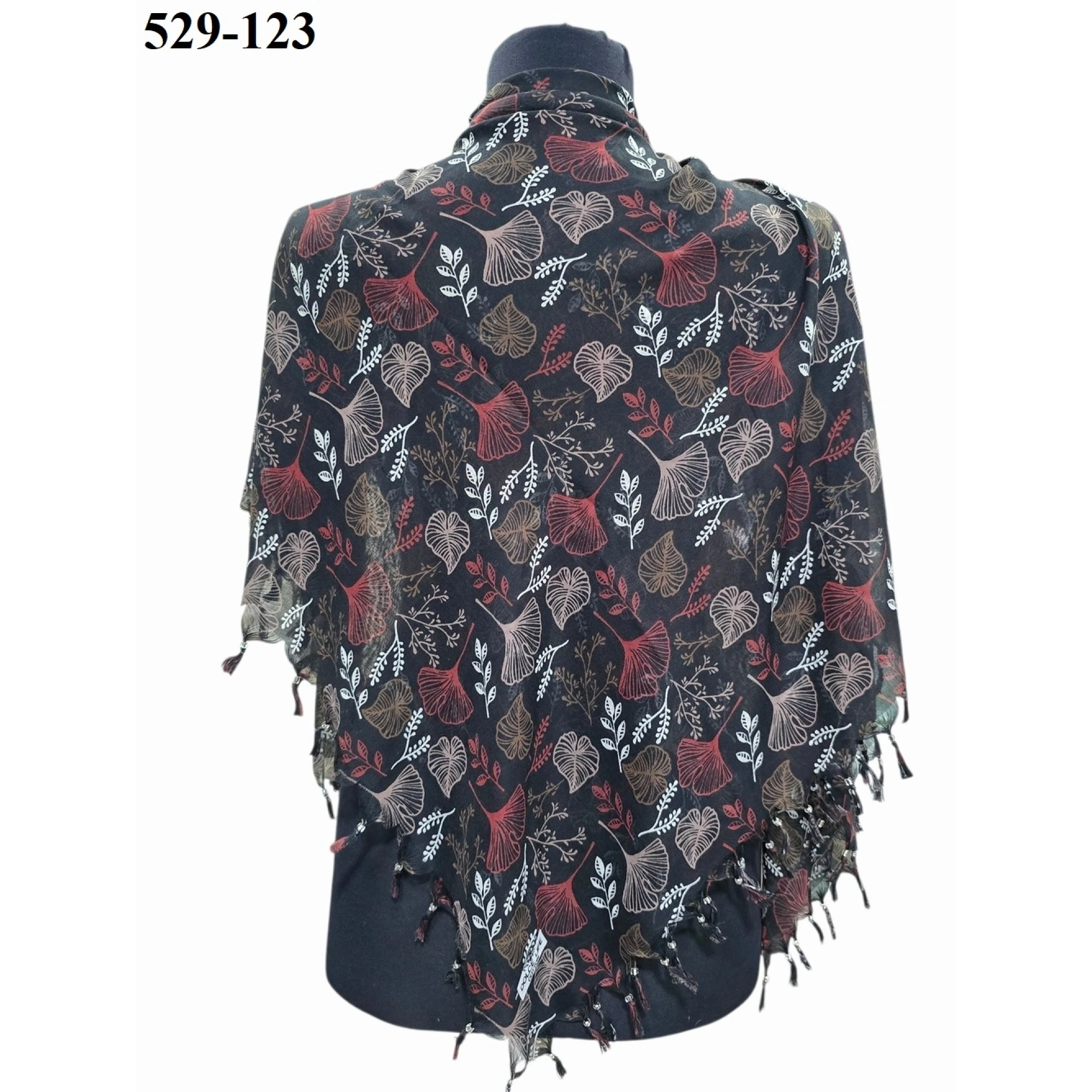 Dolce Life Desenli Sökme Boncuklu Eşarp 529-123