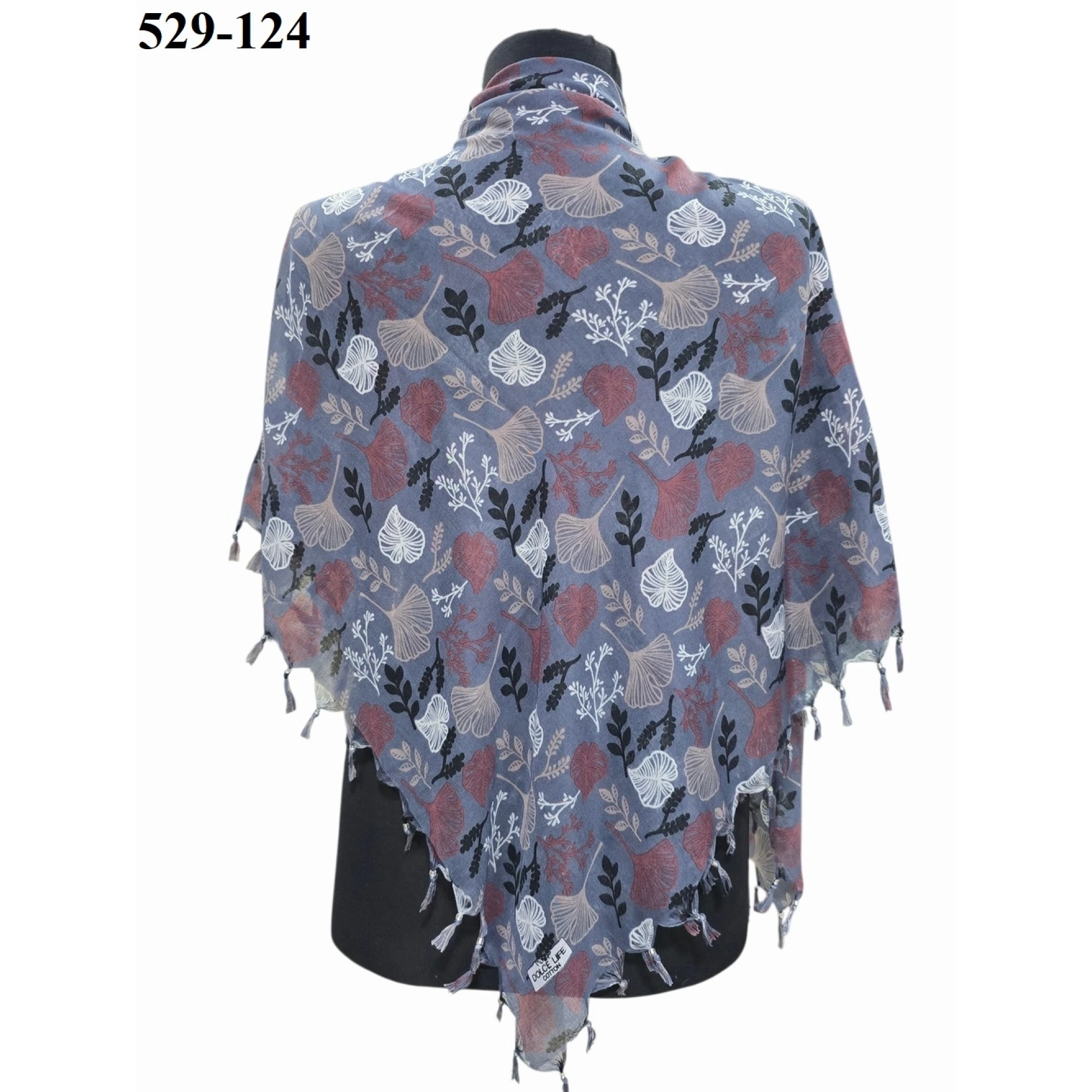 Dolce Life Desenli Sökme Boncuklu Eşarp 529-124