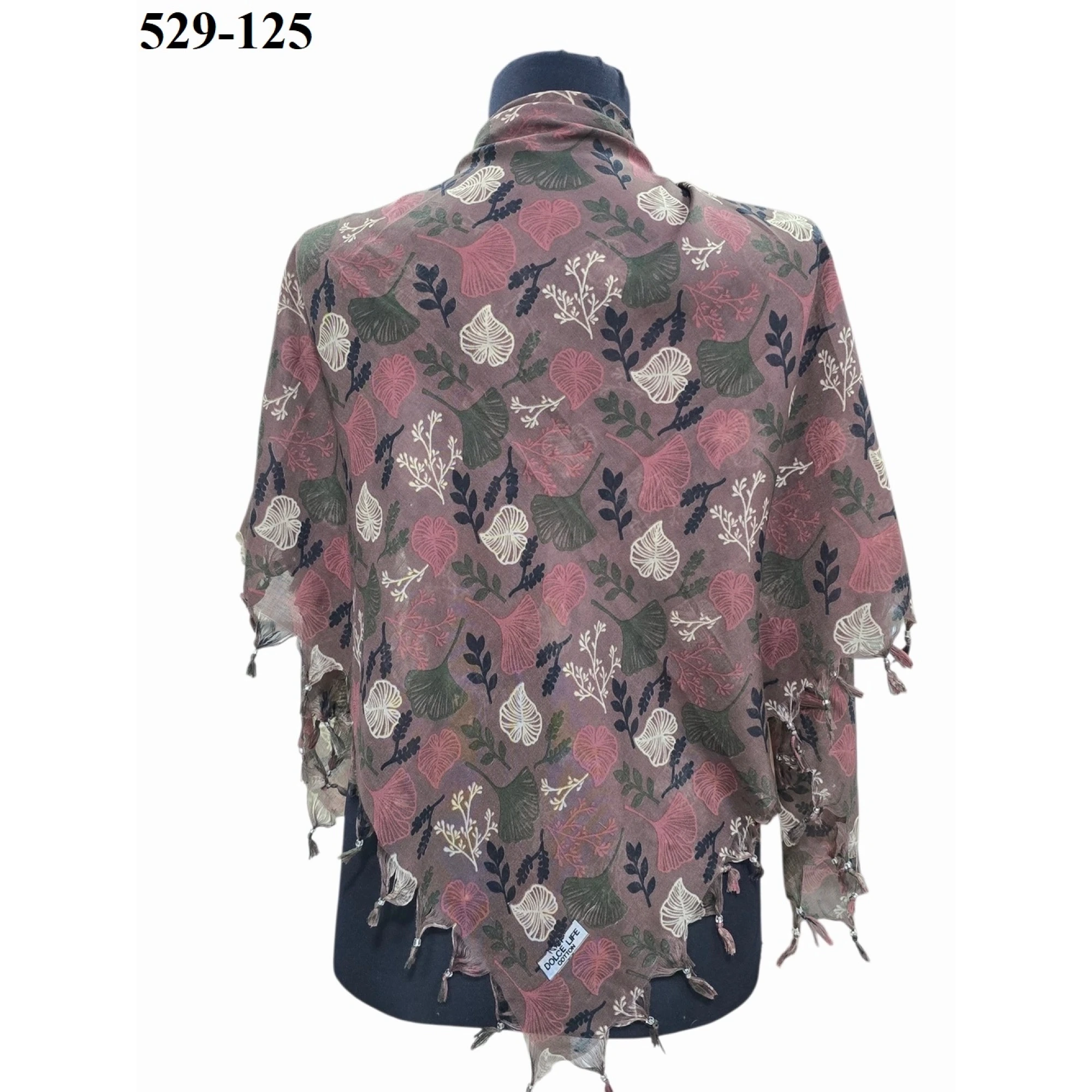 Dolce Life Desenli Sökme Boncuklu Eşarp 529-125