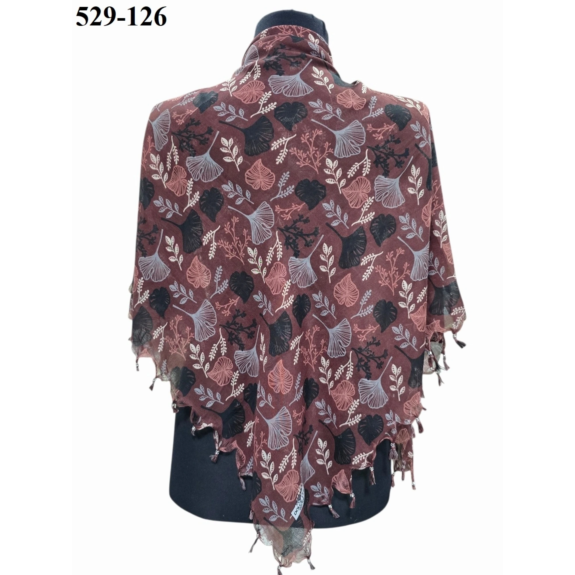 Dolce Life Desenli Sökme Boncuklu Eşarp 529-126