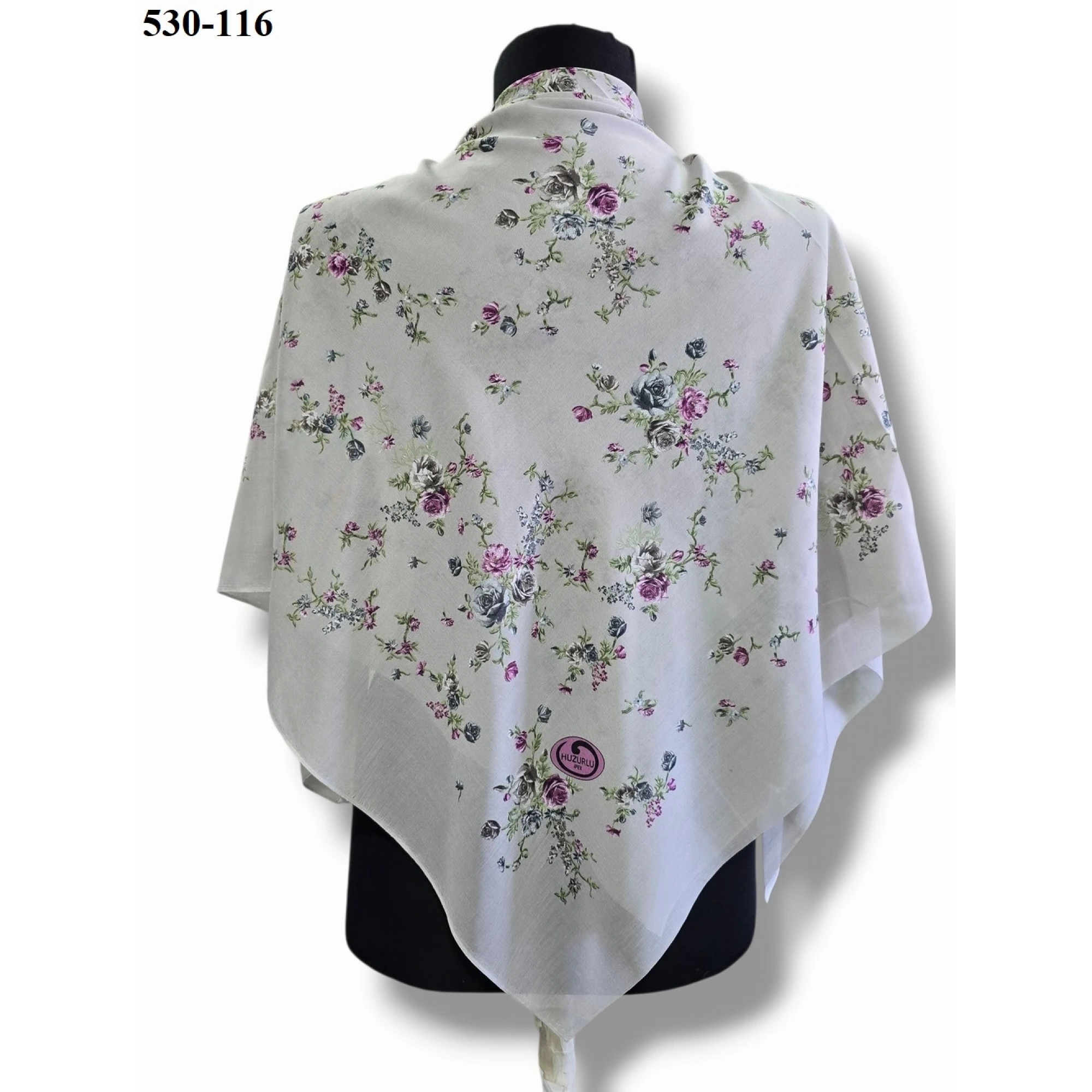 Huzurlu İpek Polyester Oyalık Yazma 530-116