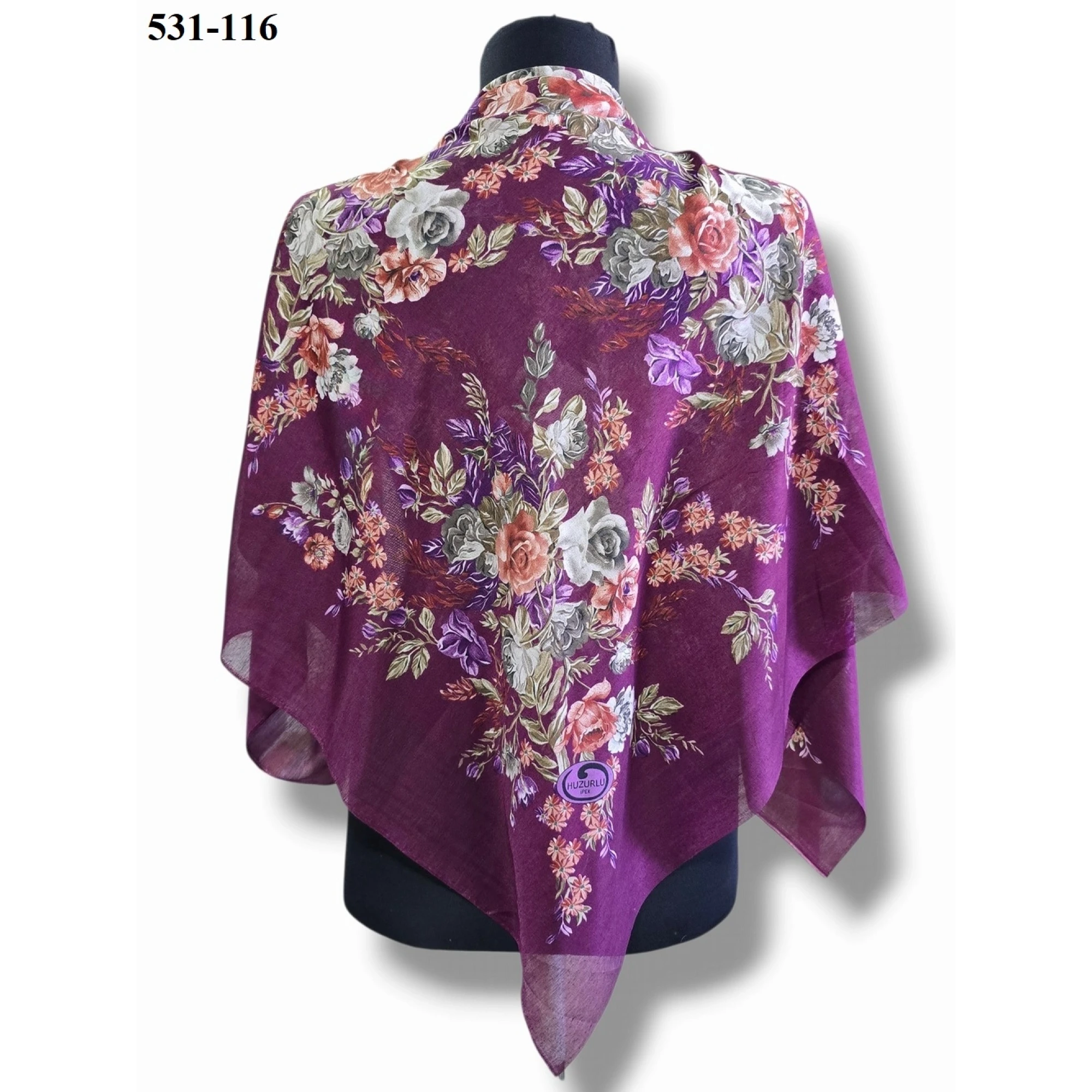 Huzurlu İpek Polyester Oyalık Yazma 531-116