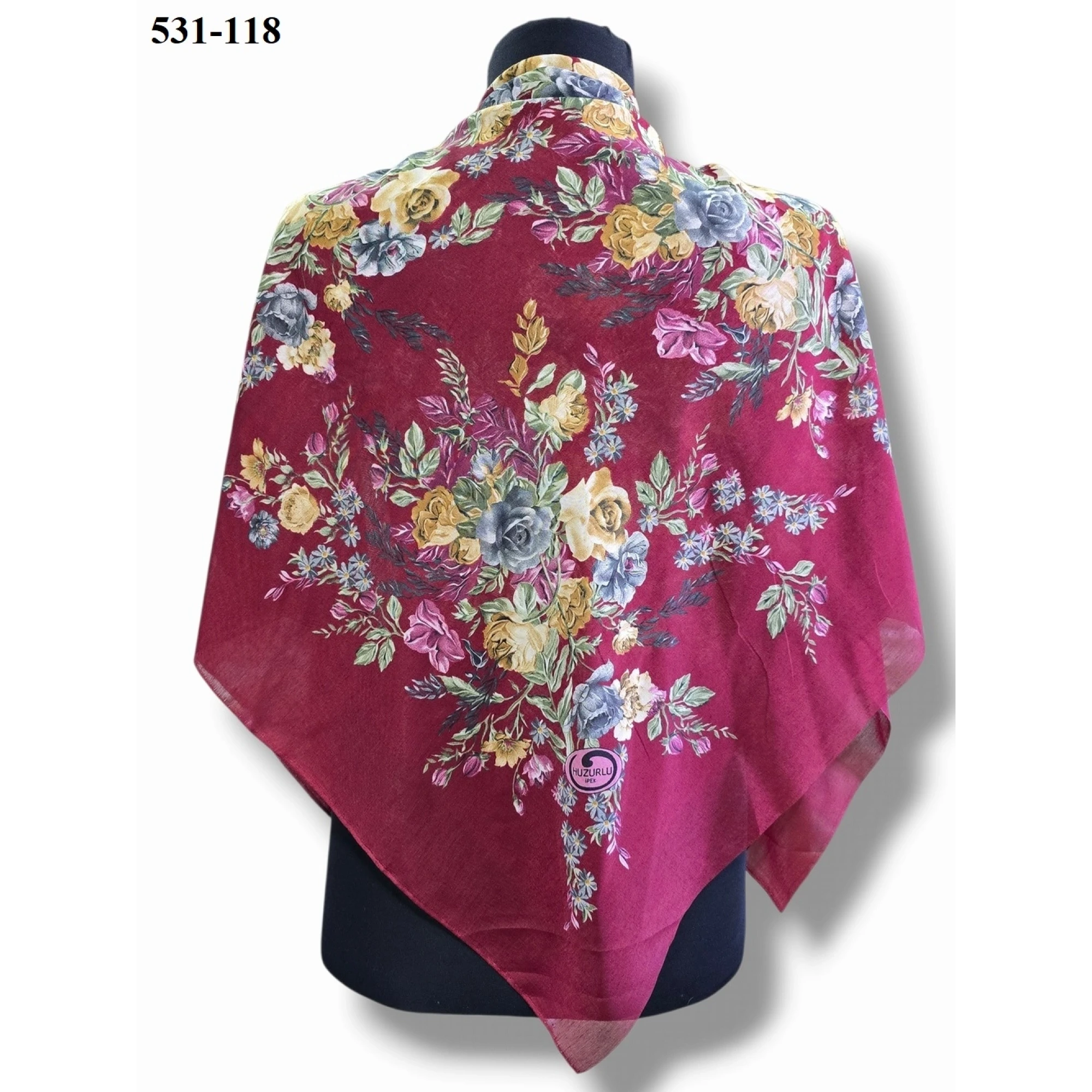 Huzurlu İpek Polyester Oyalık Yazma 531-118