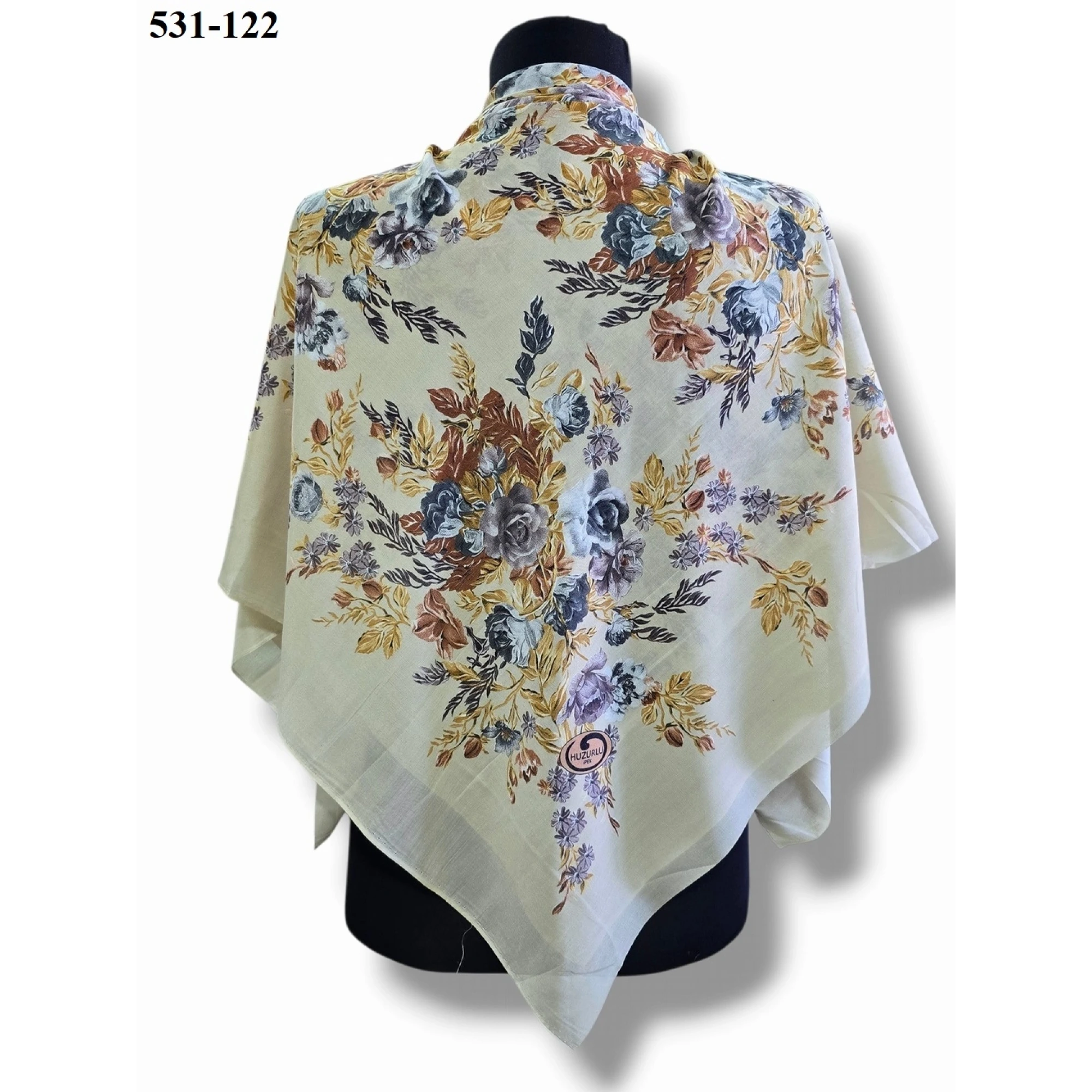 Huzurlu İpek Polyester Oyalık Yazma 531-122