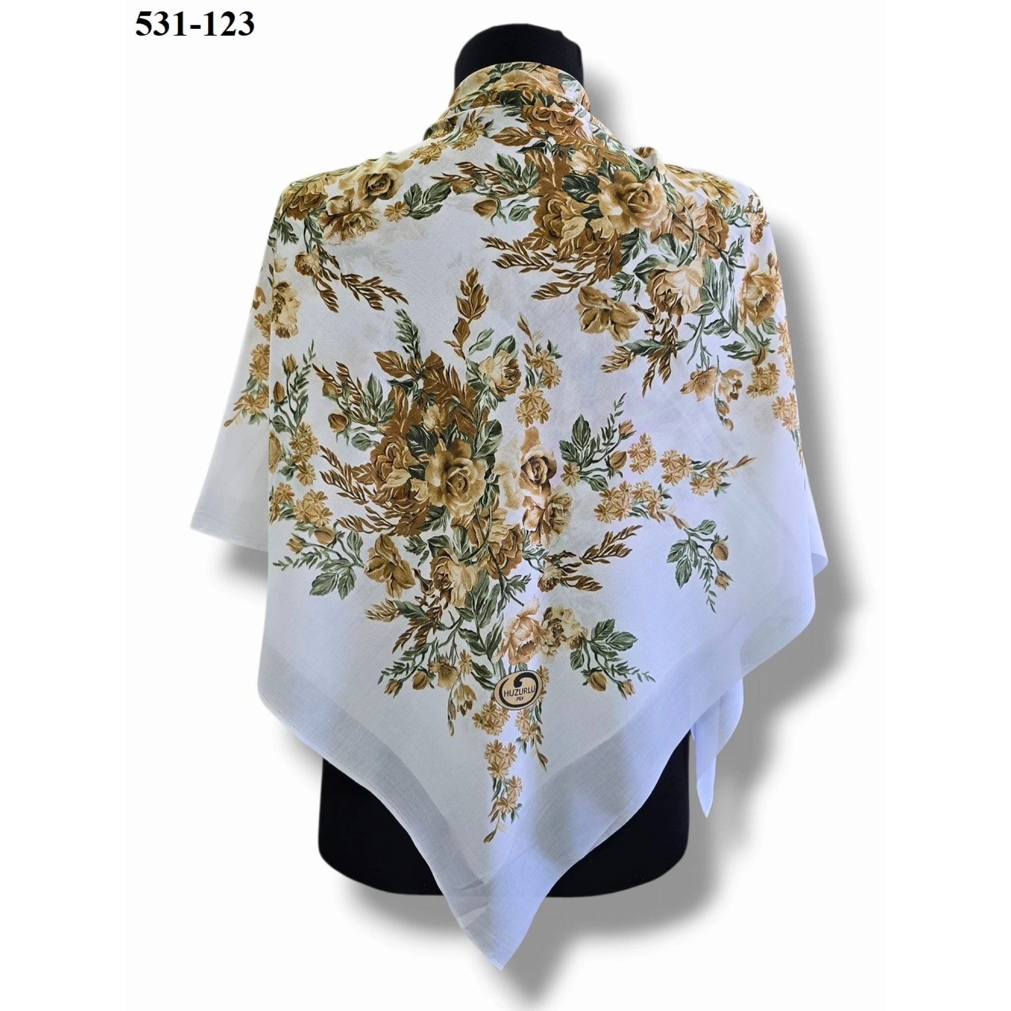 Huzurlu İpek Polyester Oyalık Yazma 531-123