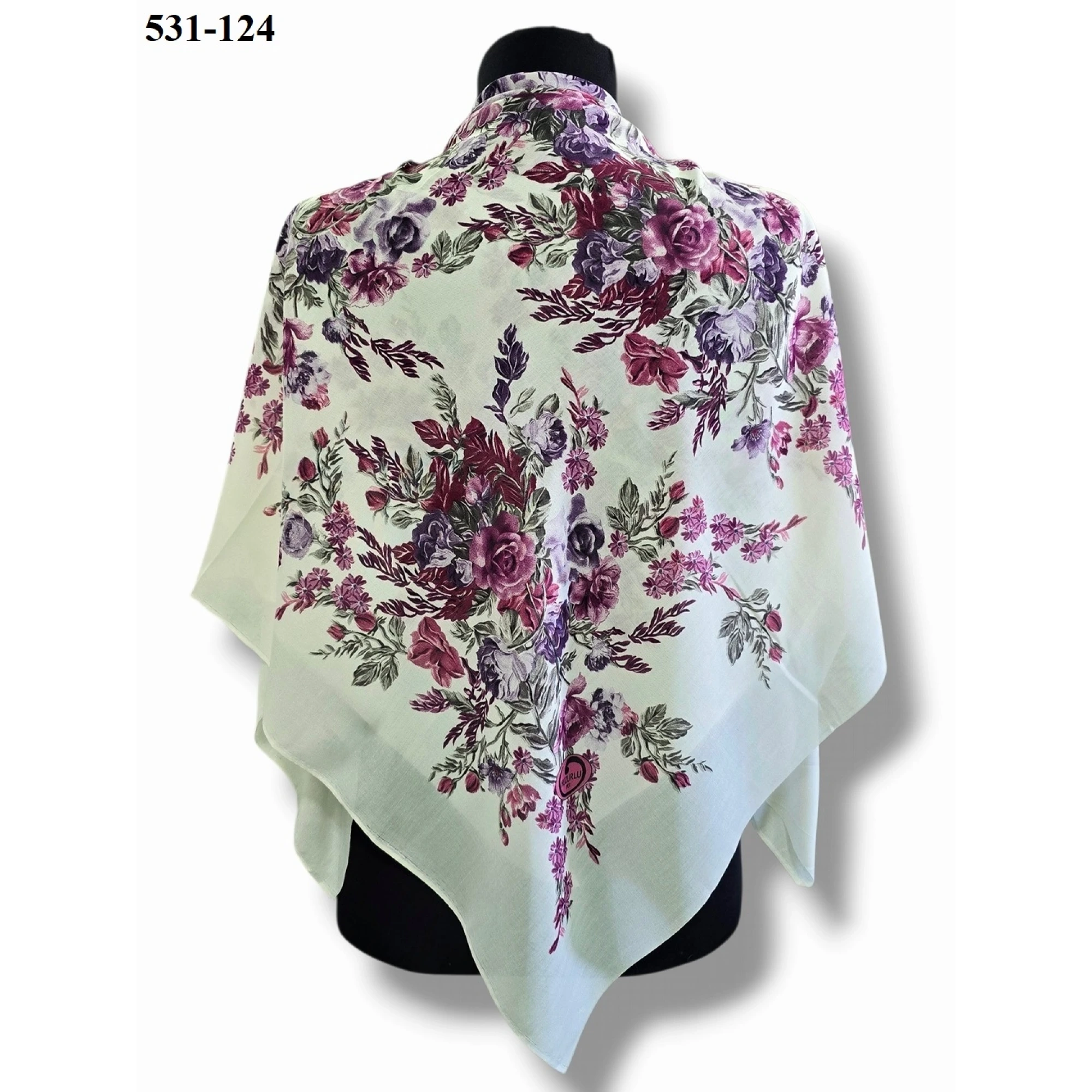 Huzurlu İpek Polyester Oyalık Yazma 531-124
