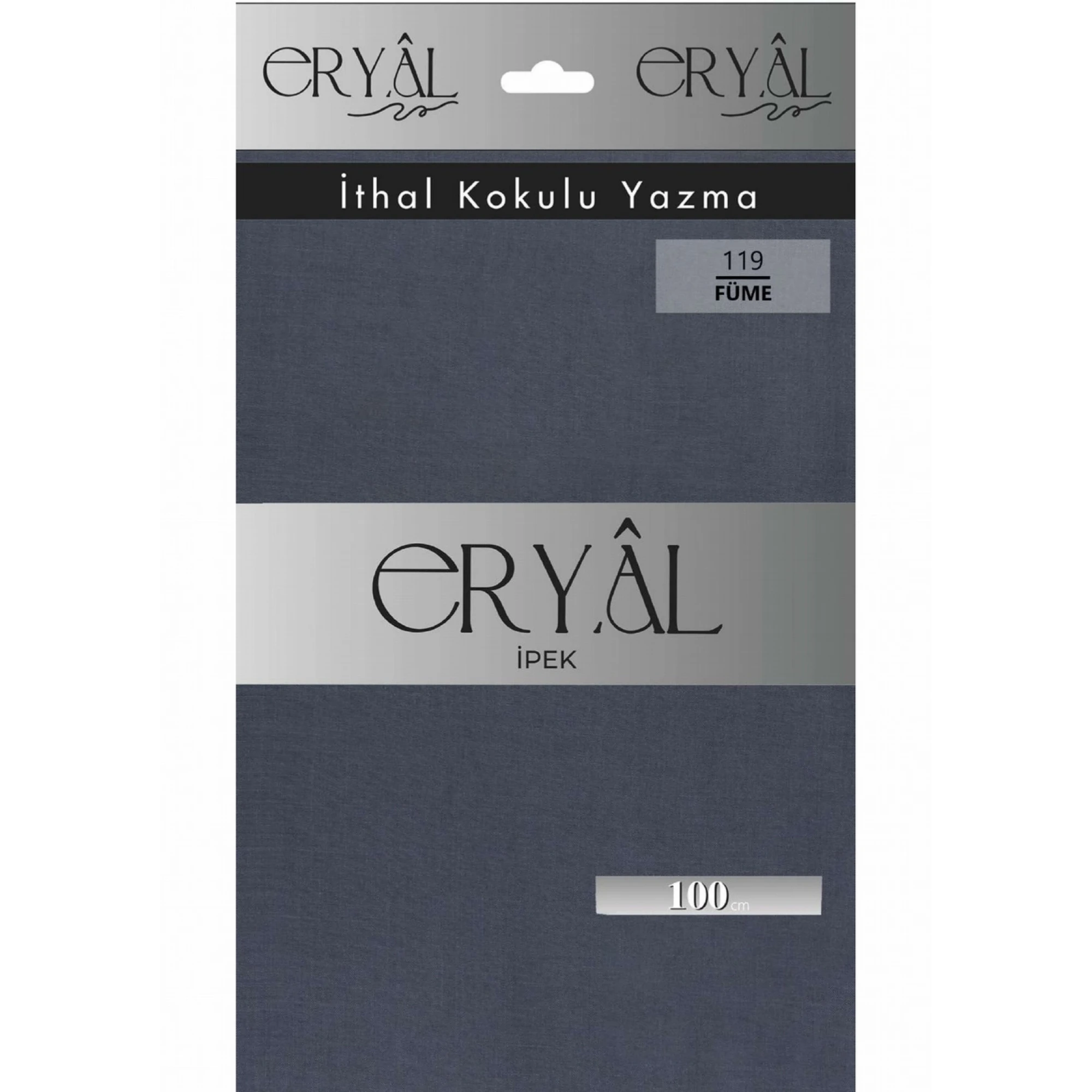 Eryal İpek Düz Renk Poşetli Oyalık Yazma 119 Füme
