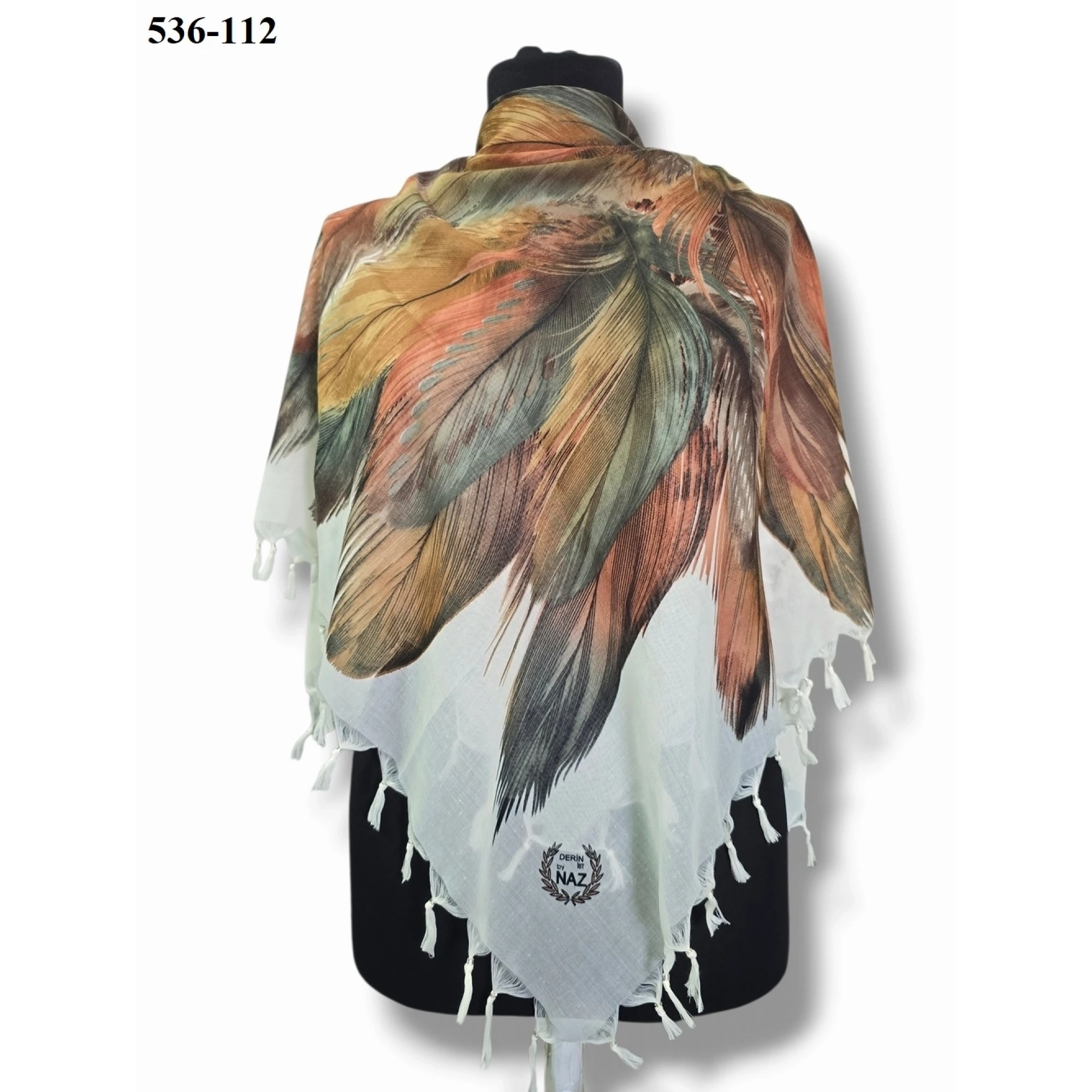 Naz İpek Desenli Sökme Boncuklu Eşarp 536-112