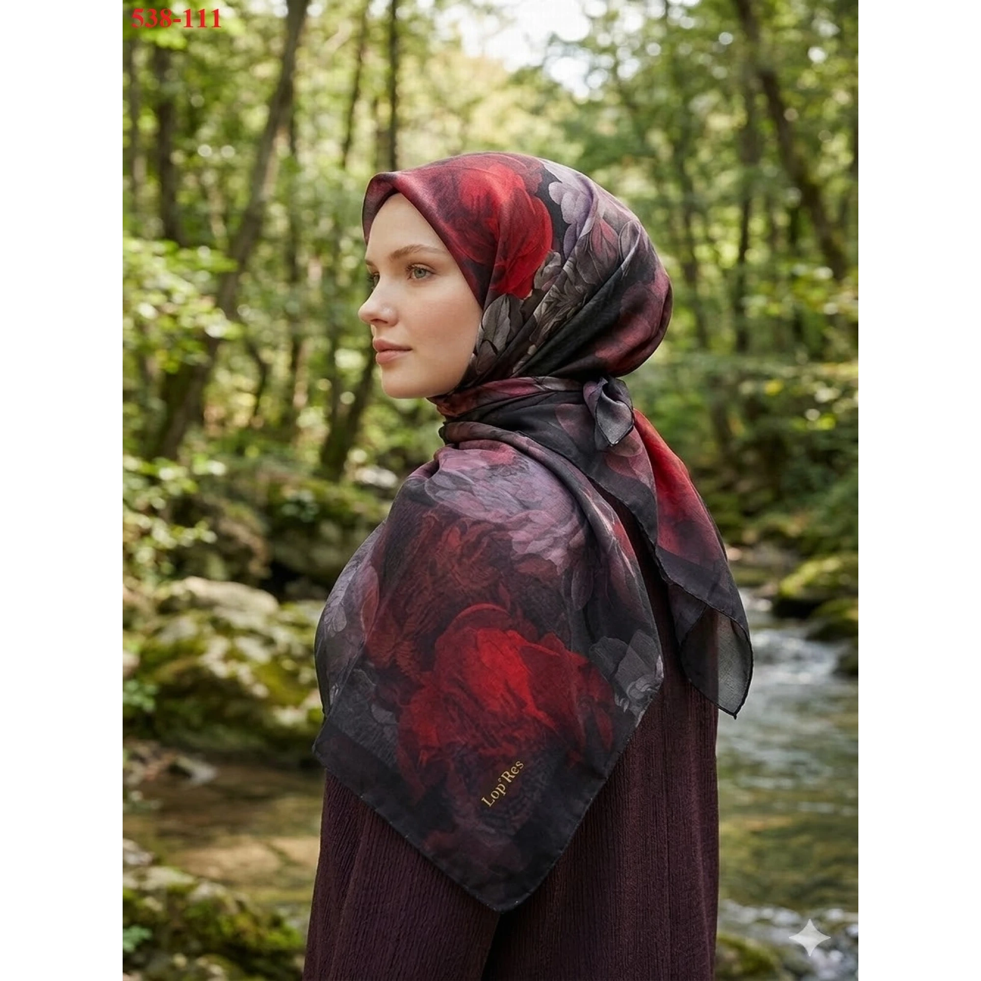 Lopres Dijital Soft Pamuk Eşarp 538-111