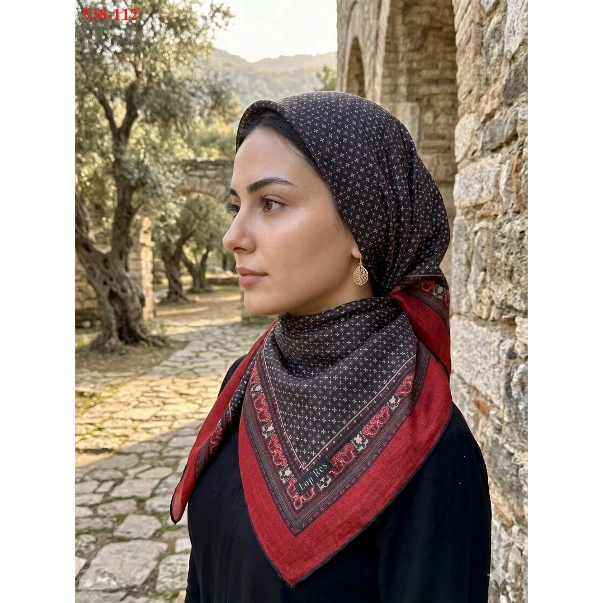 Lopres Dijital Soft Pamuk Eşarp 538-112