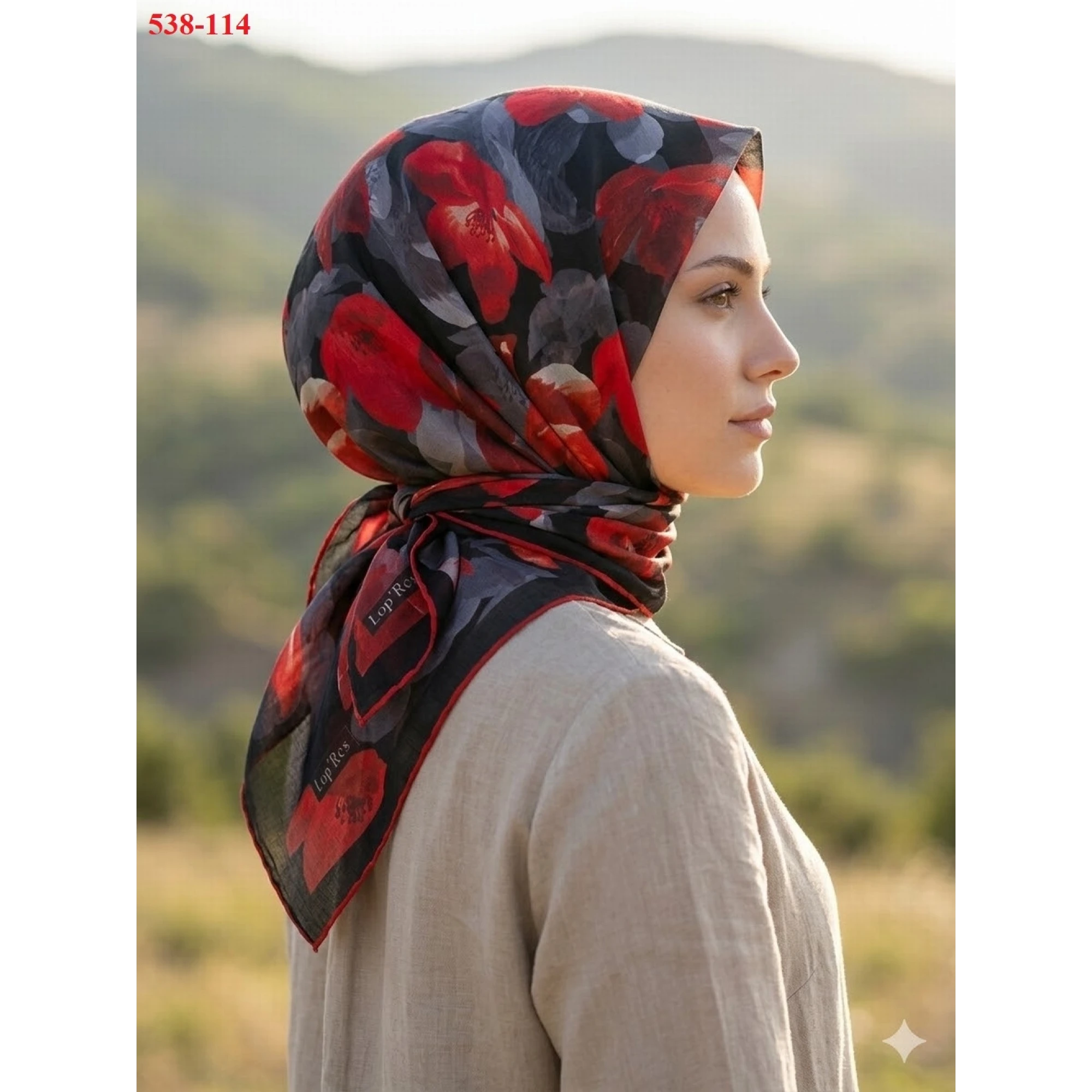 Lopres Dijital Soft Pamuk Eşarp 538-114