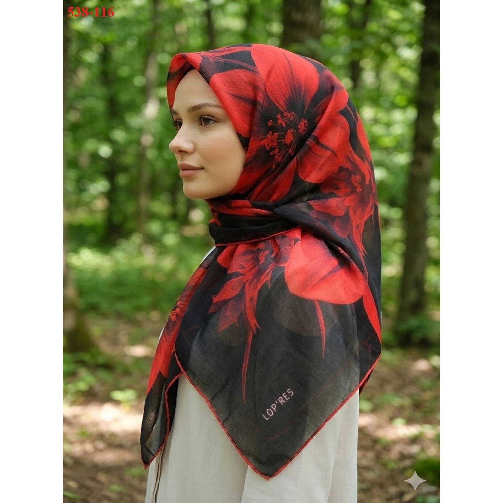 Lopres Dijital Soft Pamuk Eşarp 538-116