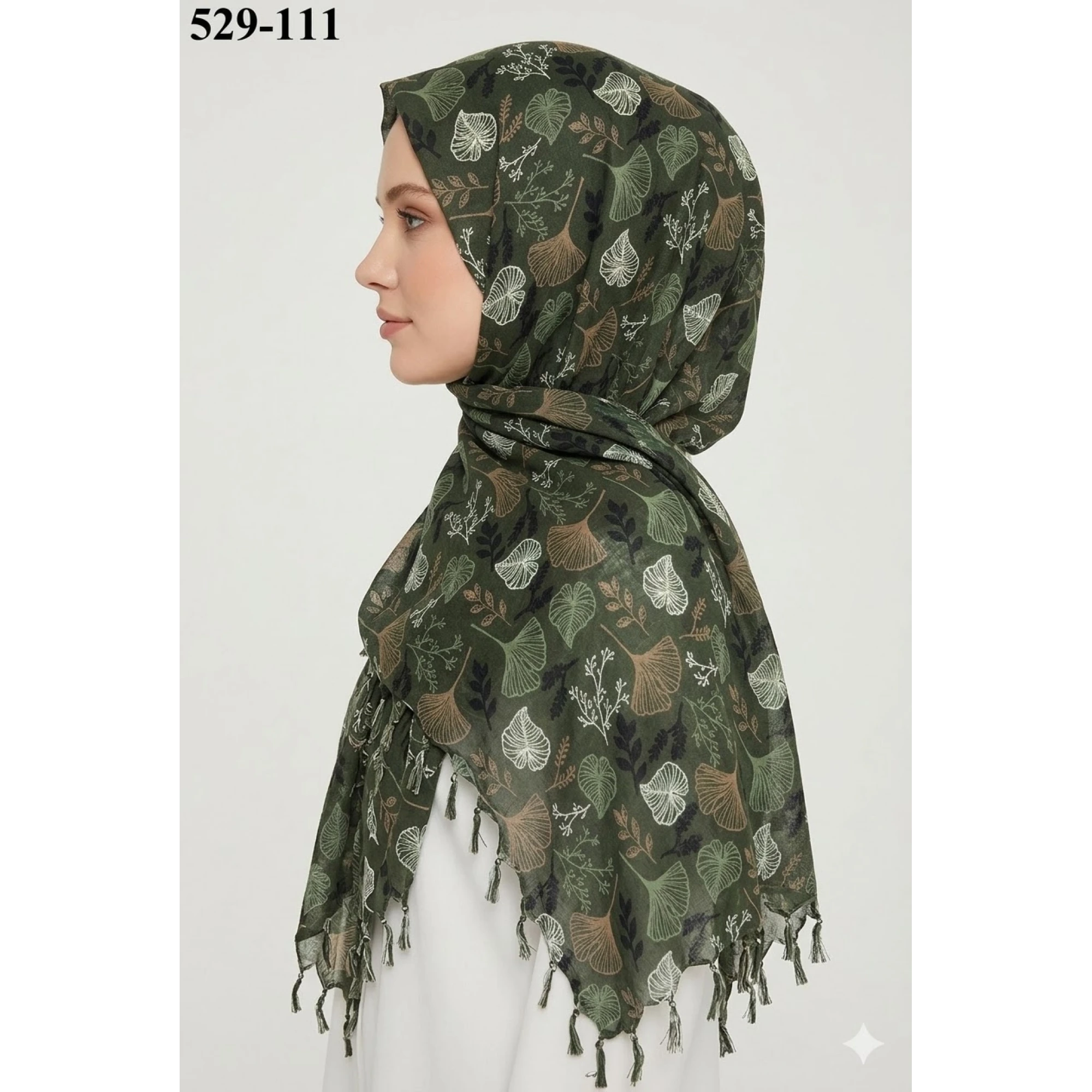 Dolce Life Desenli Sökme Boncuklu Eşarp 529-111