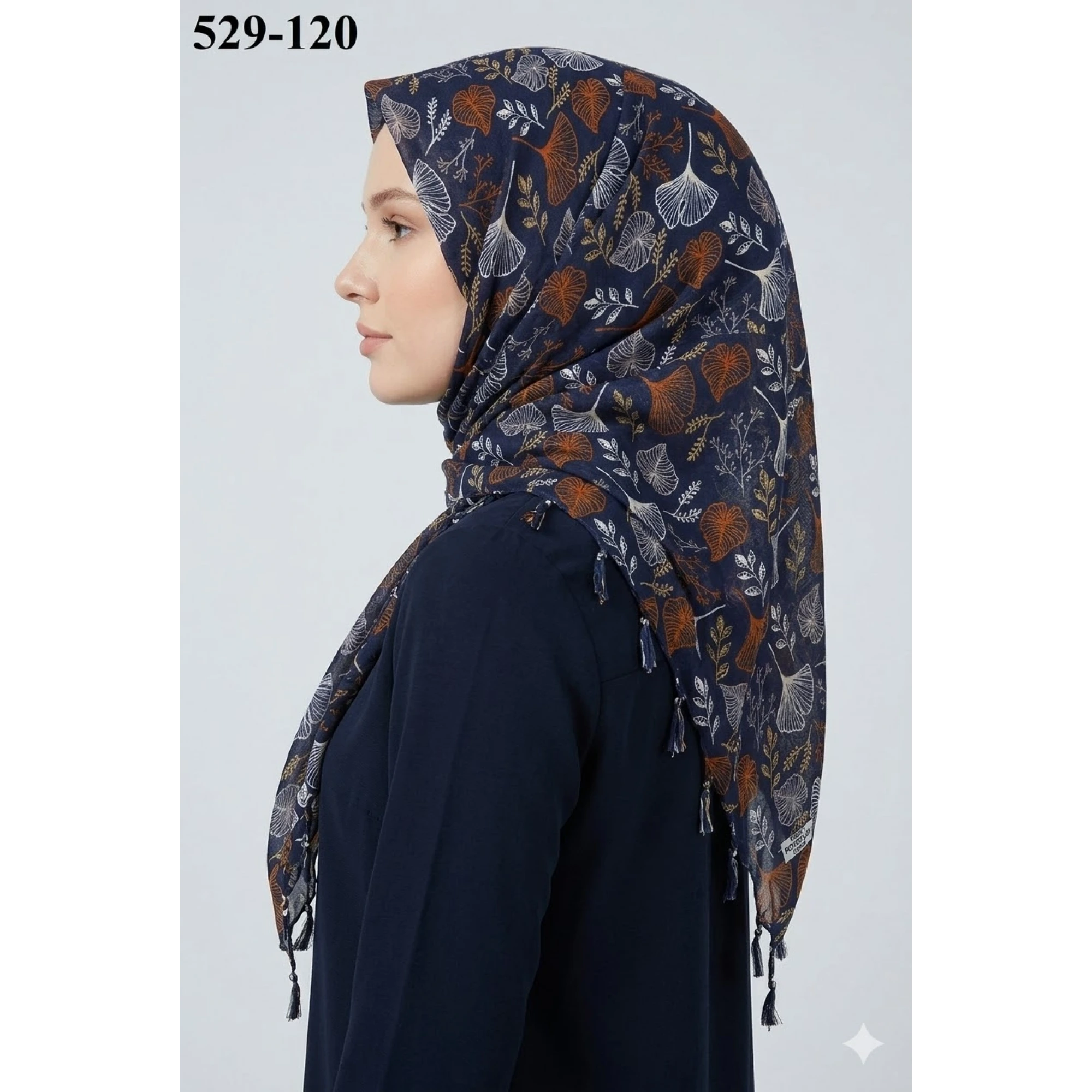 Dolce Life Desenli Sökme Boncuklu Eşarp 529-120