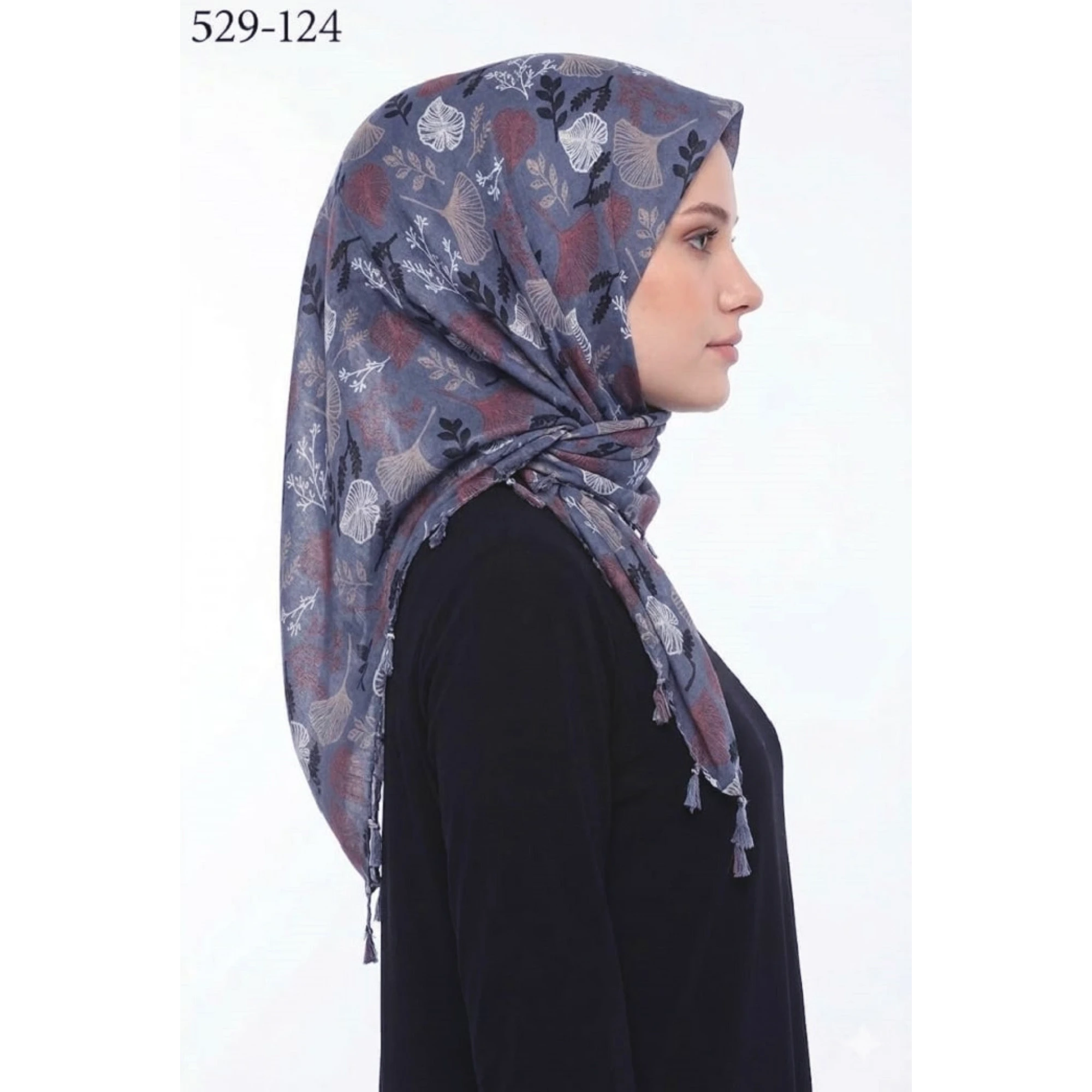 Dolce Life Desenli Sökme Boncuklu Eşarp 529-124