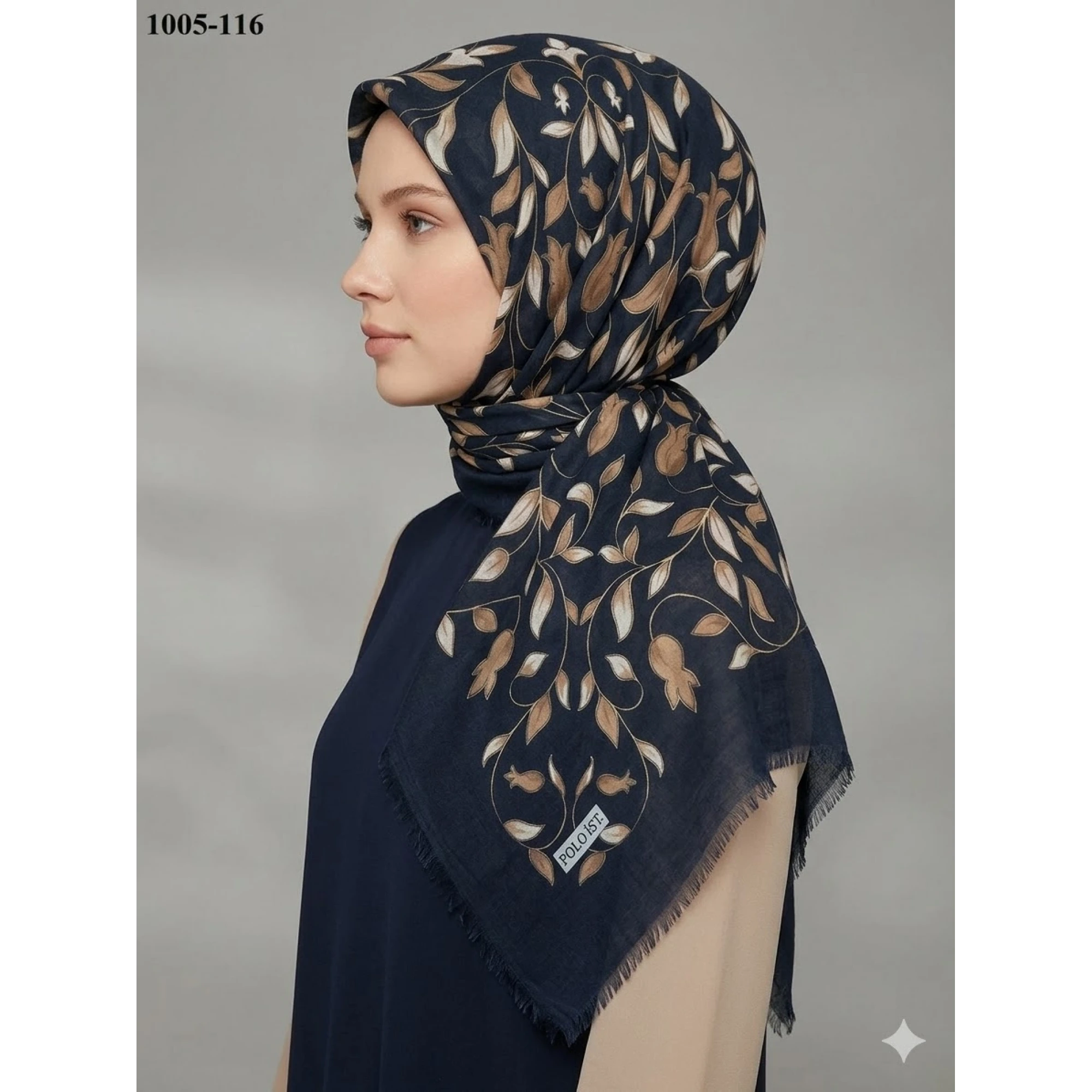 Polo İst Desenli Flamlı Pamuk Eşarp 1005-116